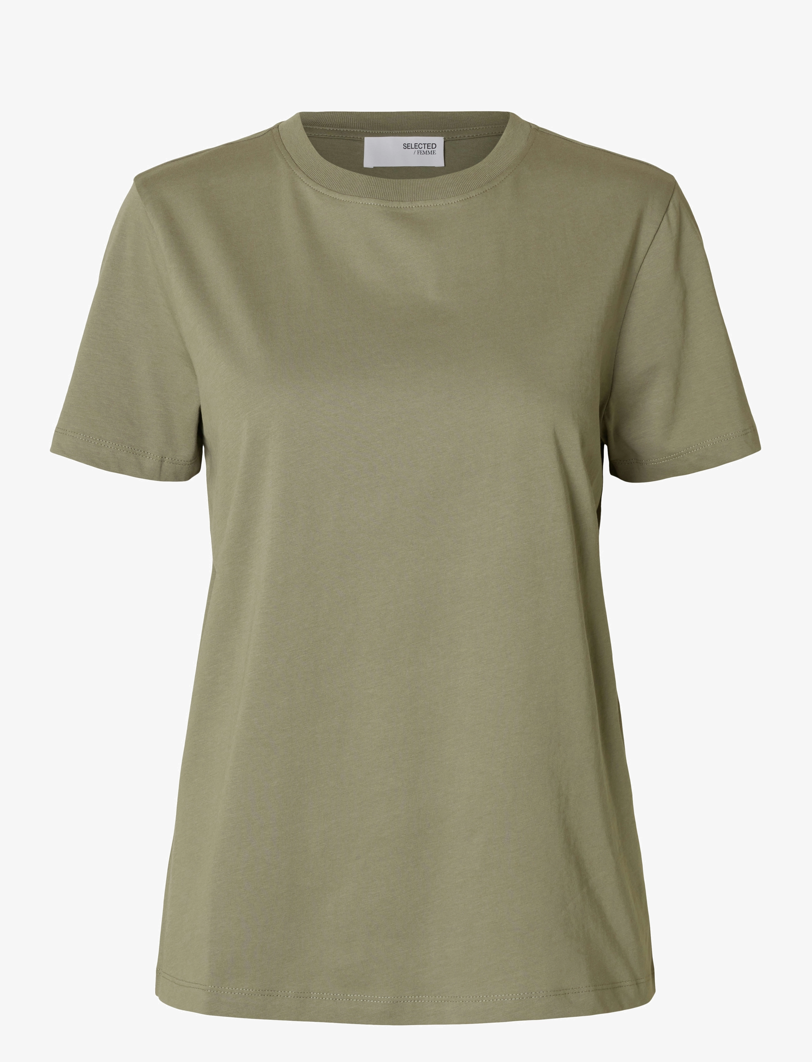 Selected SLWMYESSENTIAL SS O-NECK TEE NOOS - Selected - VETIVER / khaki/green
