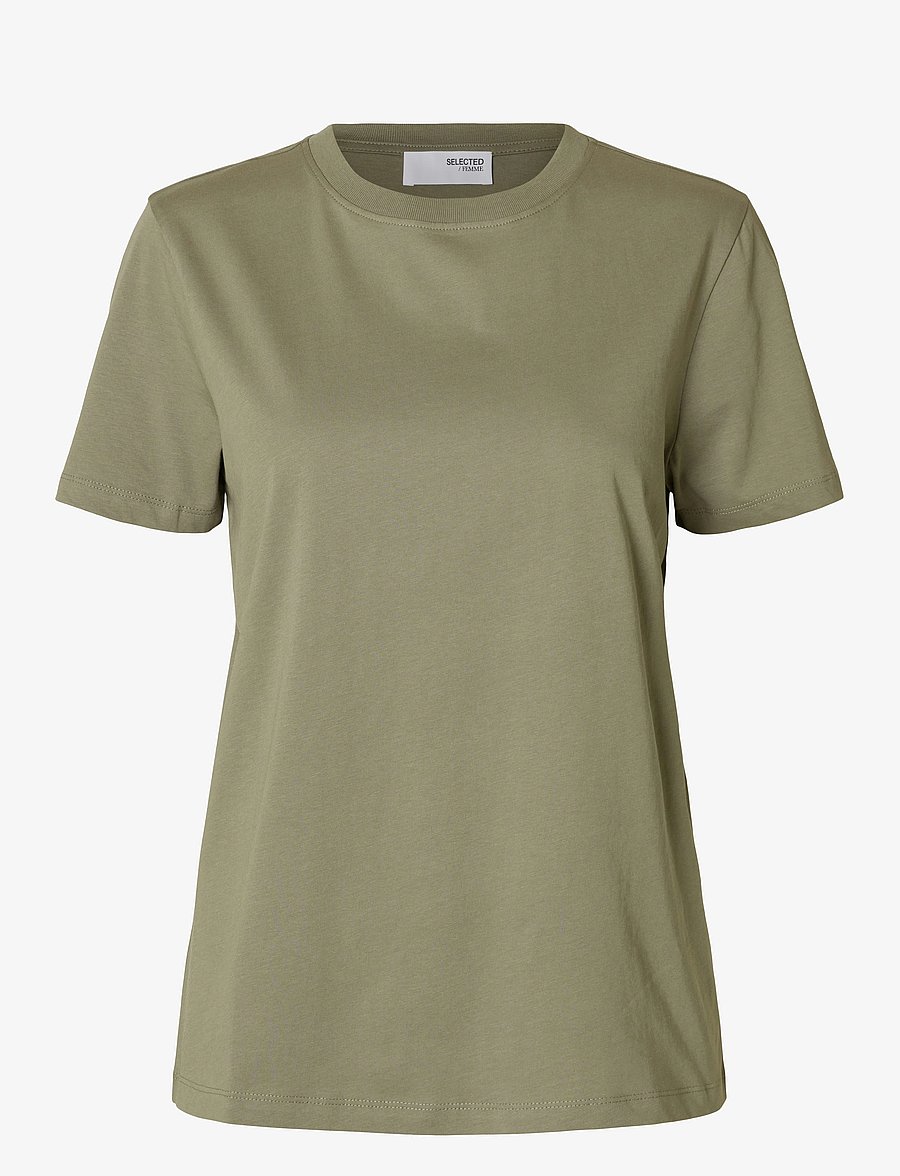 Selected - SLWMYESSENTIAL SS O-NECK TEE NOOS - t-särgid - vetiver - 1