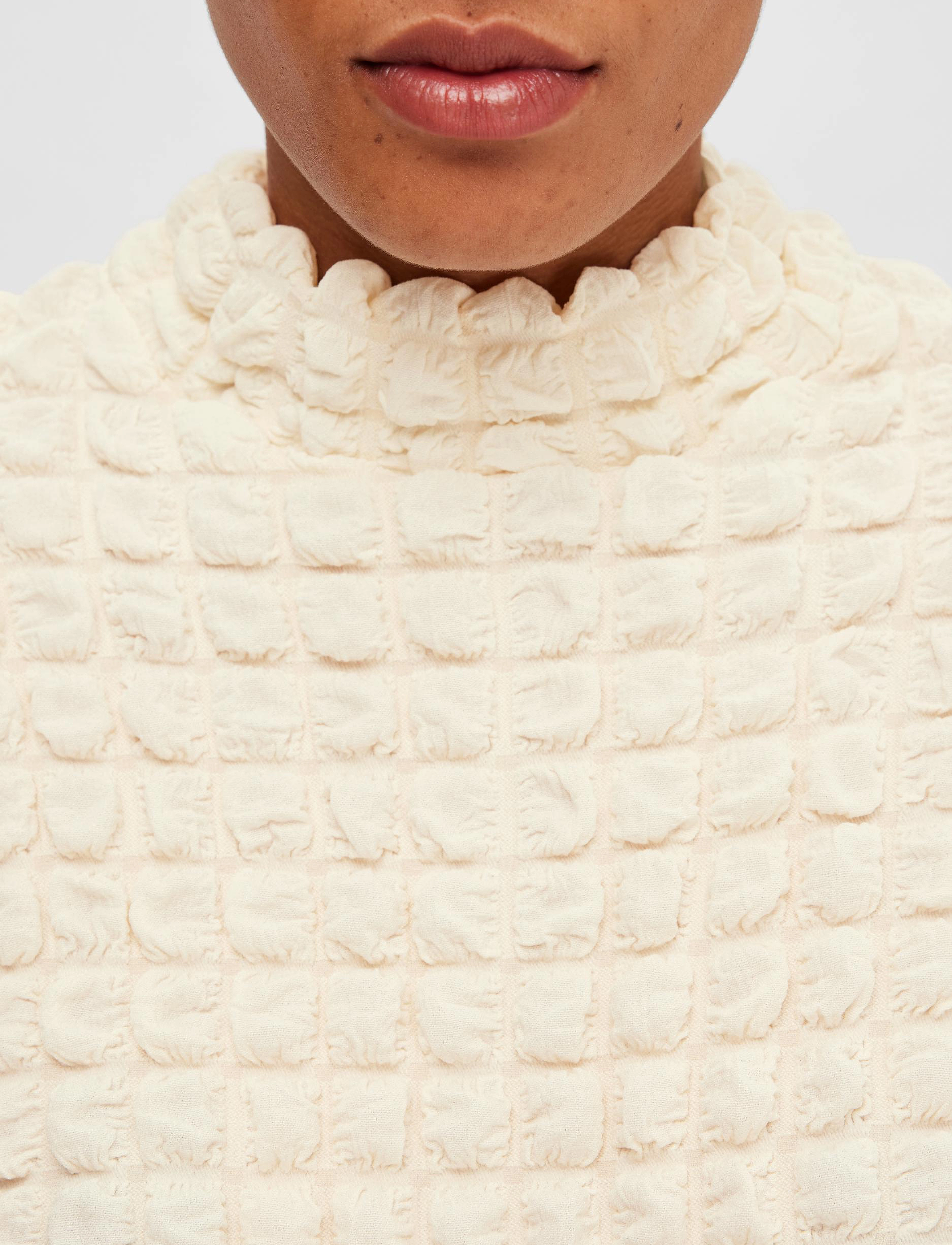 Selected - SLFMONIKA SS HIGH NECK TOP B - t-shirts - snow white - 3