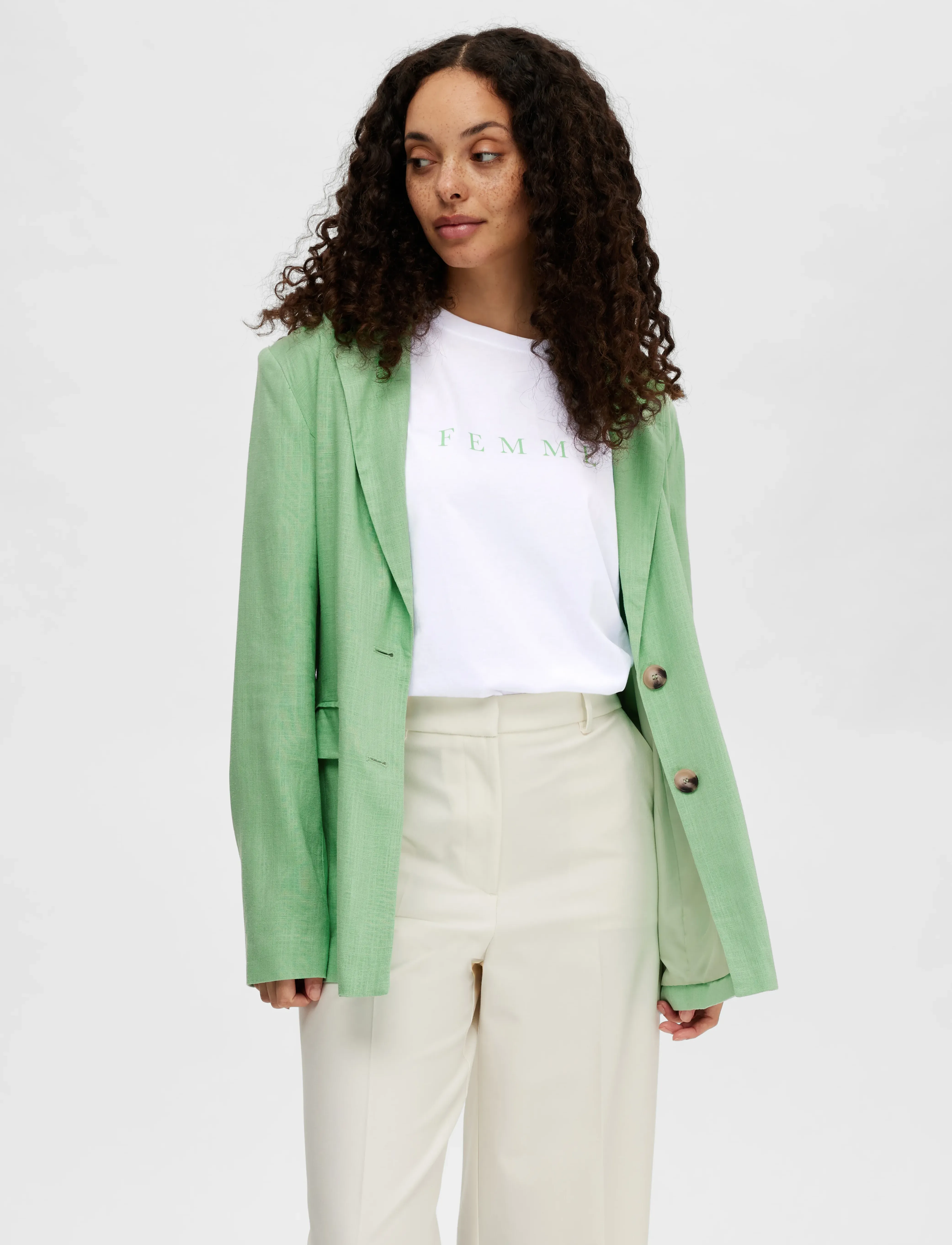 Selected - SLFVIVA LS BLAZER NOOS - absinthe green - 4