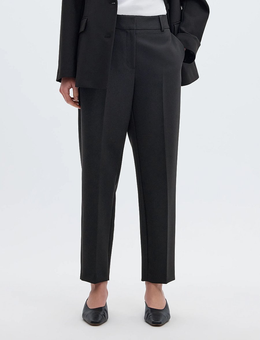 Selected - SLWRITA-RIA MW CROPPED PANT FD NOOS - chinos - black - 0