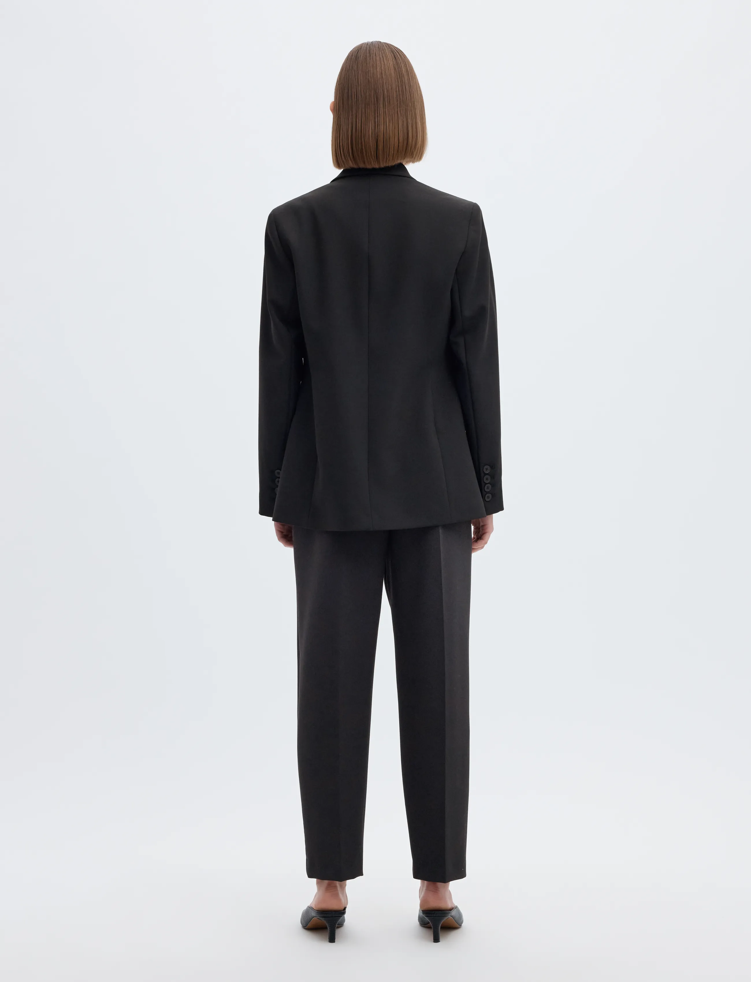 Selected - SLWRITA-RIA MW CROPPED PANT FD NOOS - chinos - black - 3