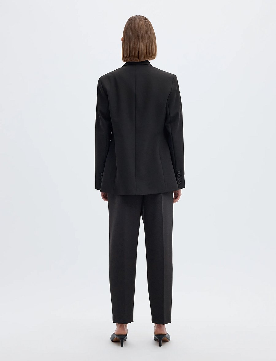 Selected - SLWRITA-RIA MW CROPPED PANT FD NOOS - chinos - black - 3