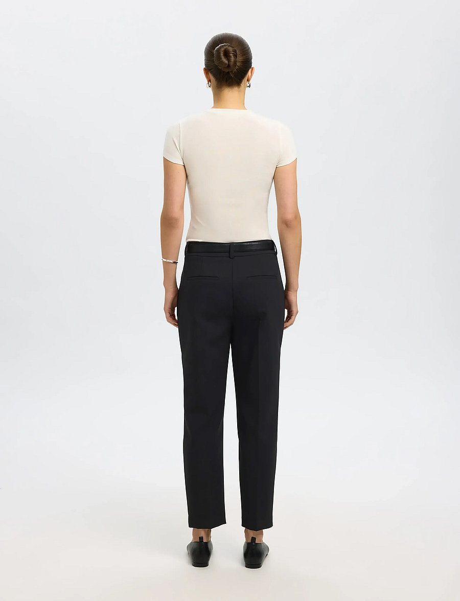 Selected - SLWRITA-RIA MW CROPPED PANT FD NOOS - chinos - black - 3