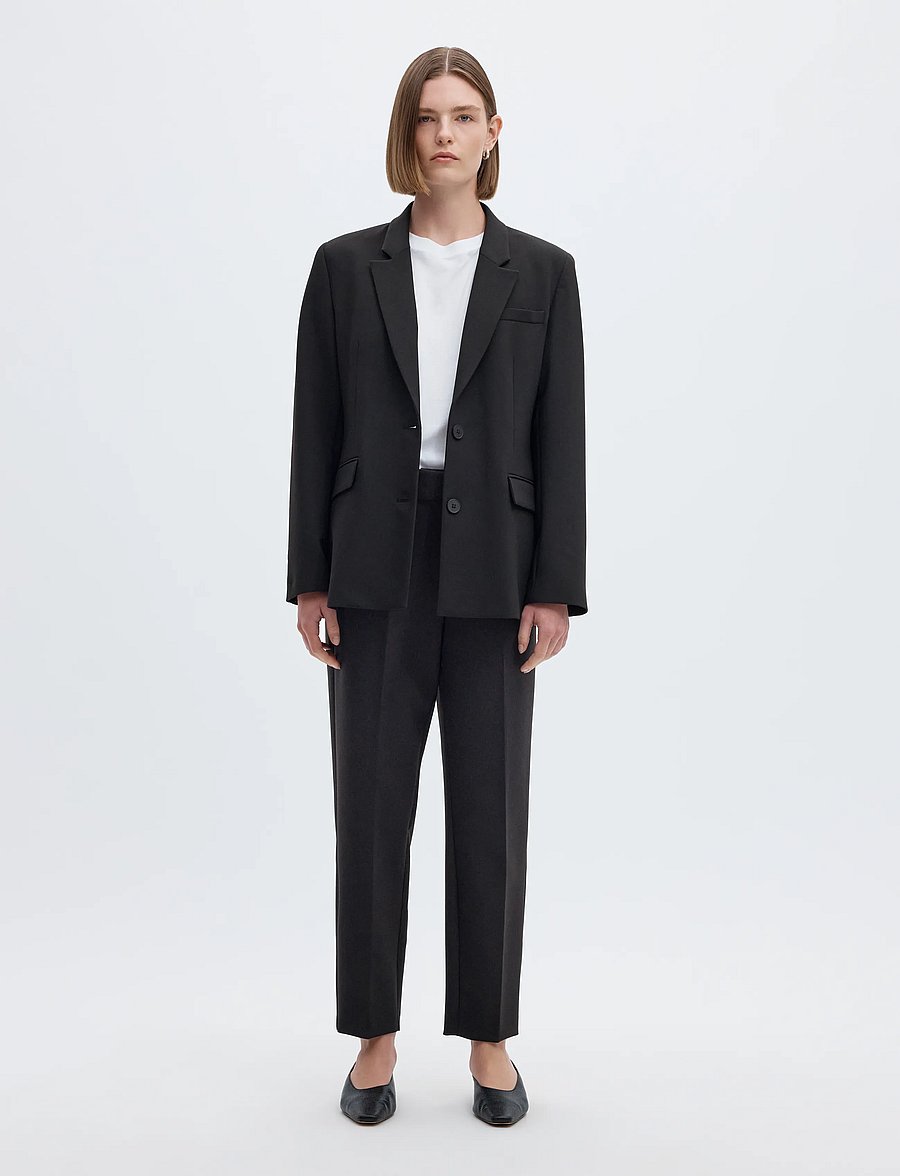 Selected - SLWRITA-RIA MW CROPPED PANT FD NOOS - chinos - black - 4