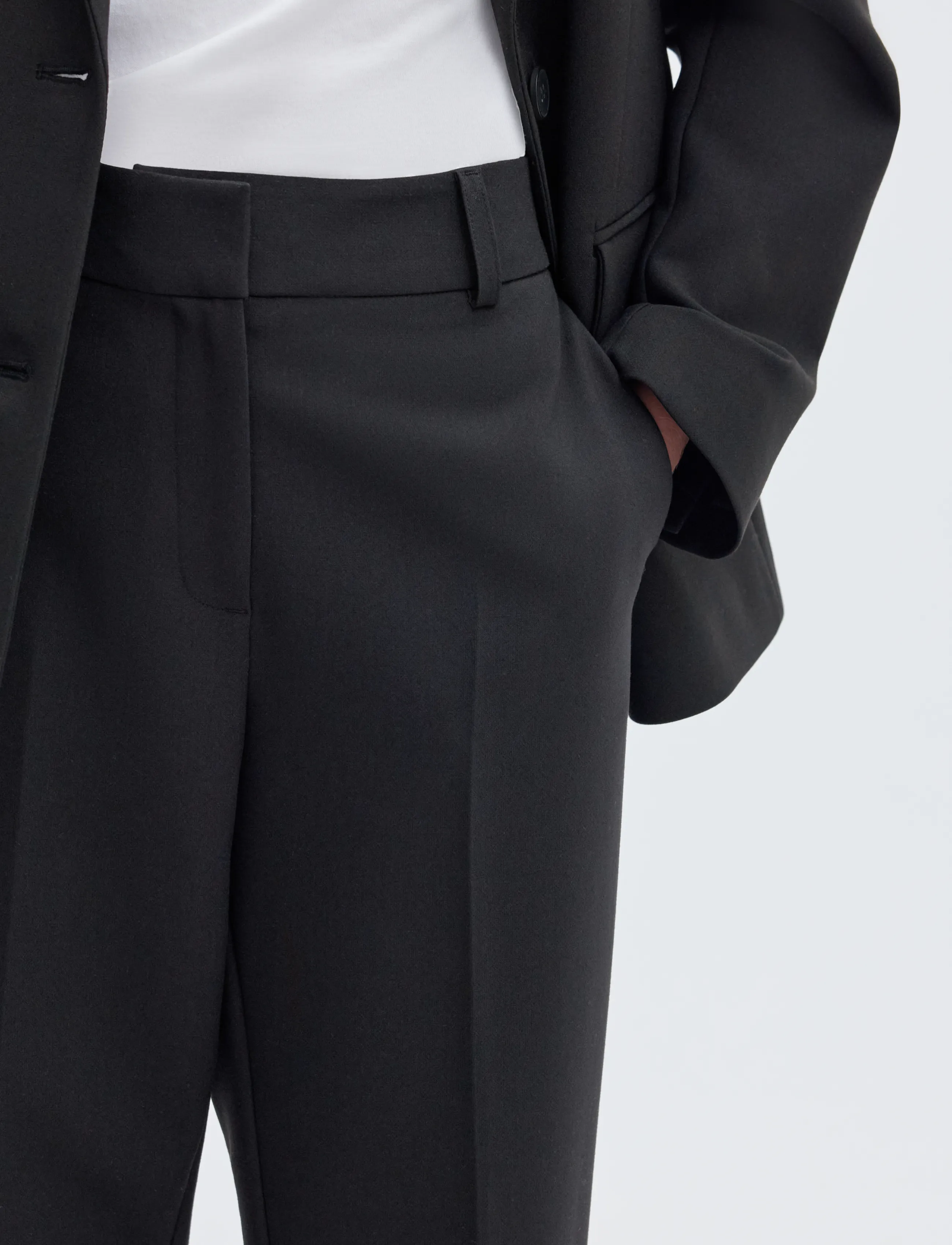 Selected - SLWRITA-RIA MW CROPPED PANT FD NOOS - chinos - black - 5
