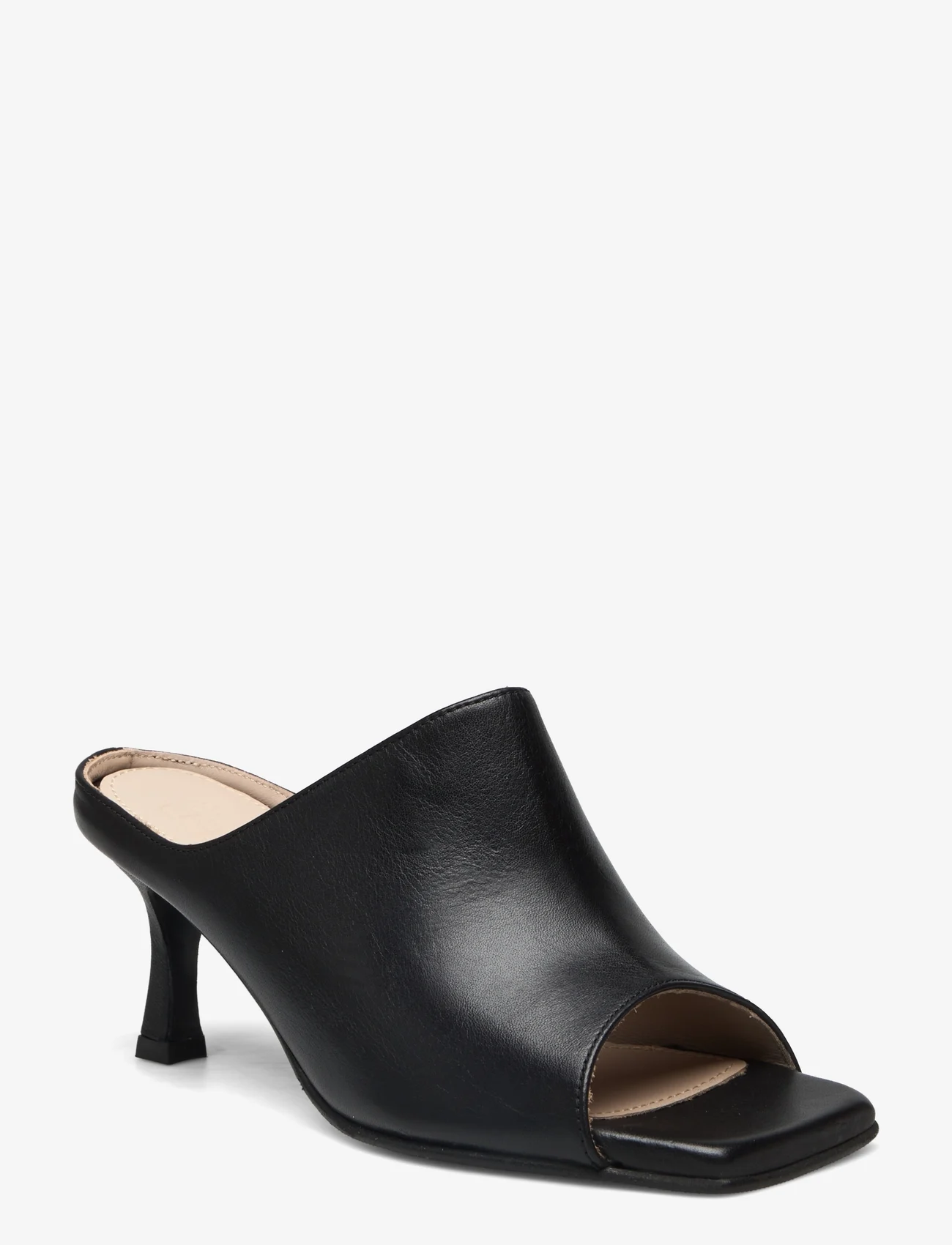 Selected Femme - SLFASHLEY LEATHER MULE - buty z odkrytą piętą na obcasach - black - 0