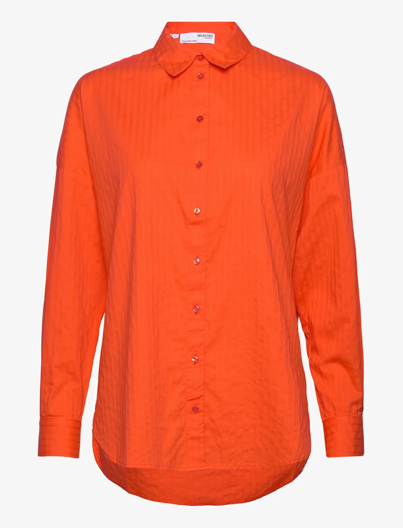 Selected Femme - SLFEMMA-SANNI LS SHIRT - long-sleeved shirts - orangeade - 0