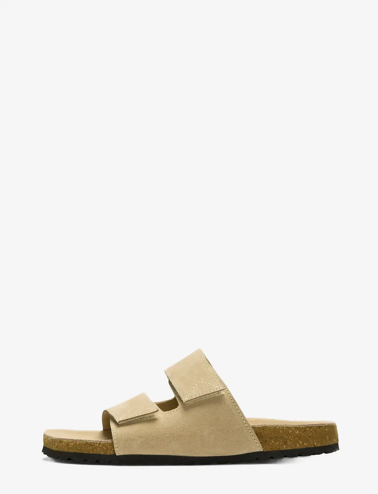 Selected - SLFBETSY SUEDE STRAP SLIDER - flache sandalen - sand - 0