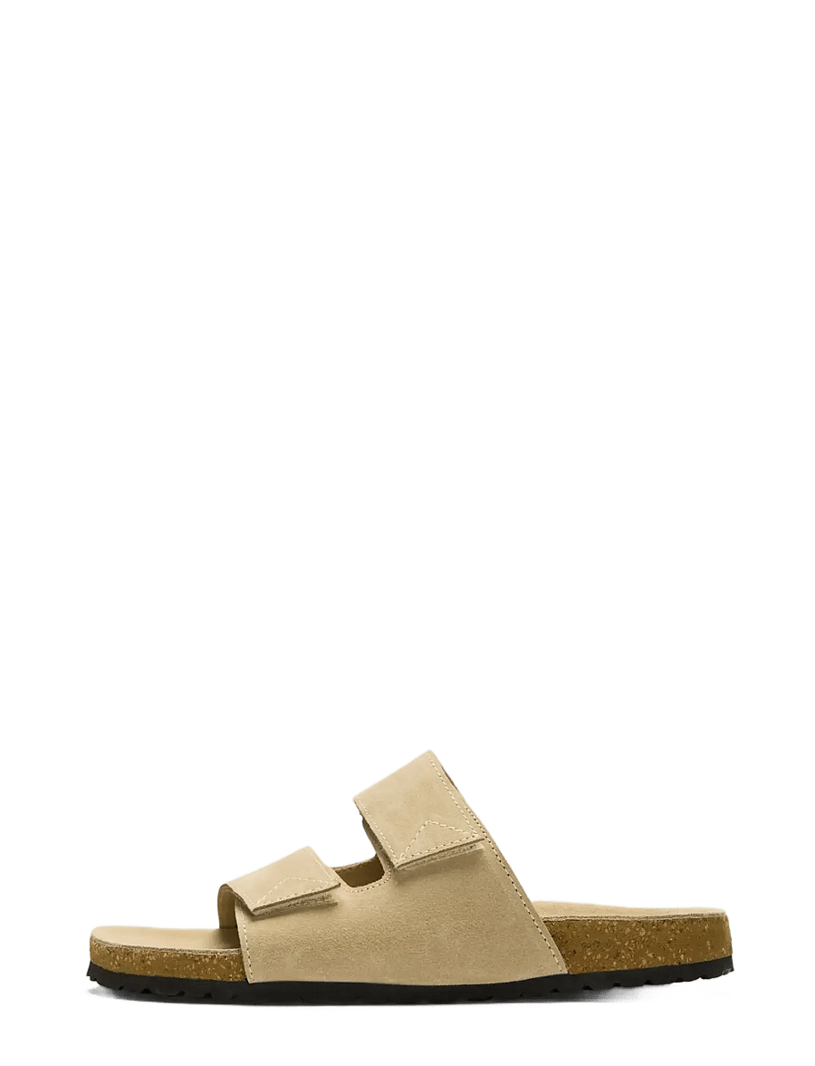 Selected - SLFBETSY SUEDE STRAP SLIDER - sandales plates - sand - 0