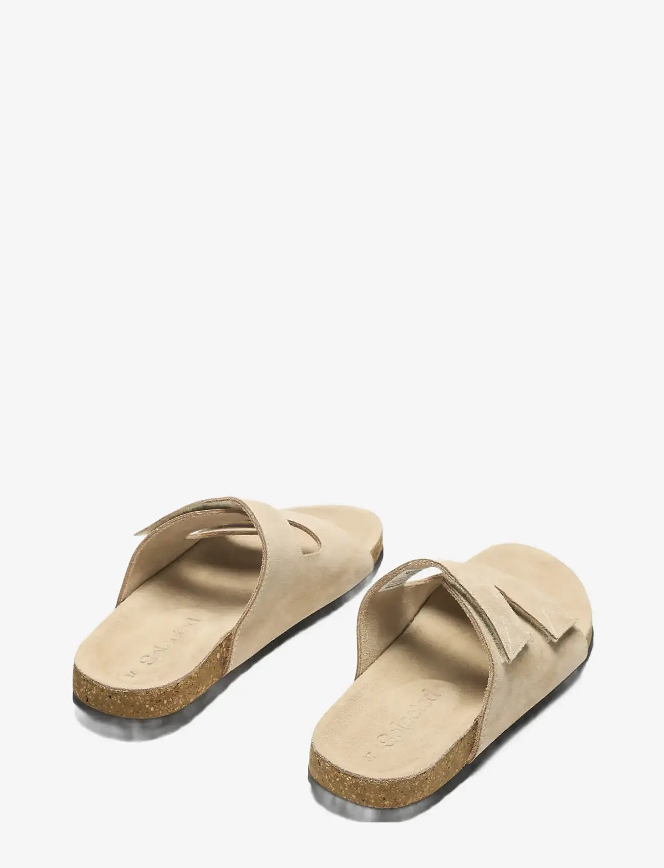 Selected - SLFBETSY SUEDE STRAP SLIDER - flache sandalen - sand - 1
