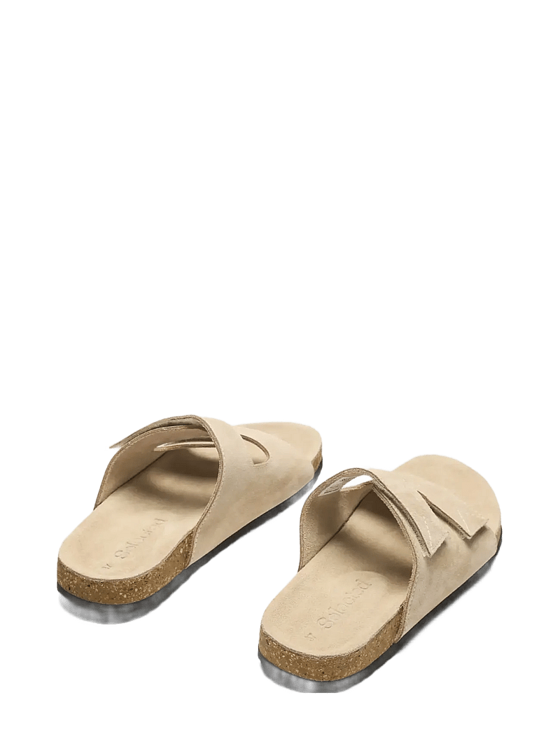 Selected - SLFBETSY SUEDE STRAP SLIDER - flache sandalen - sand - 1