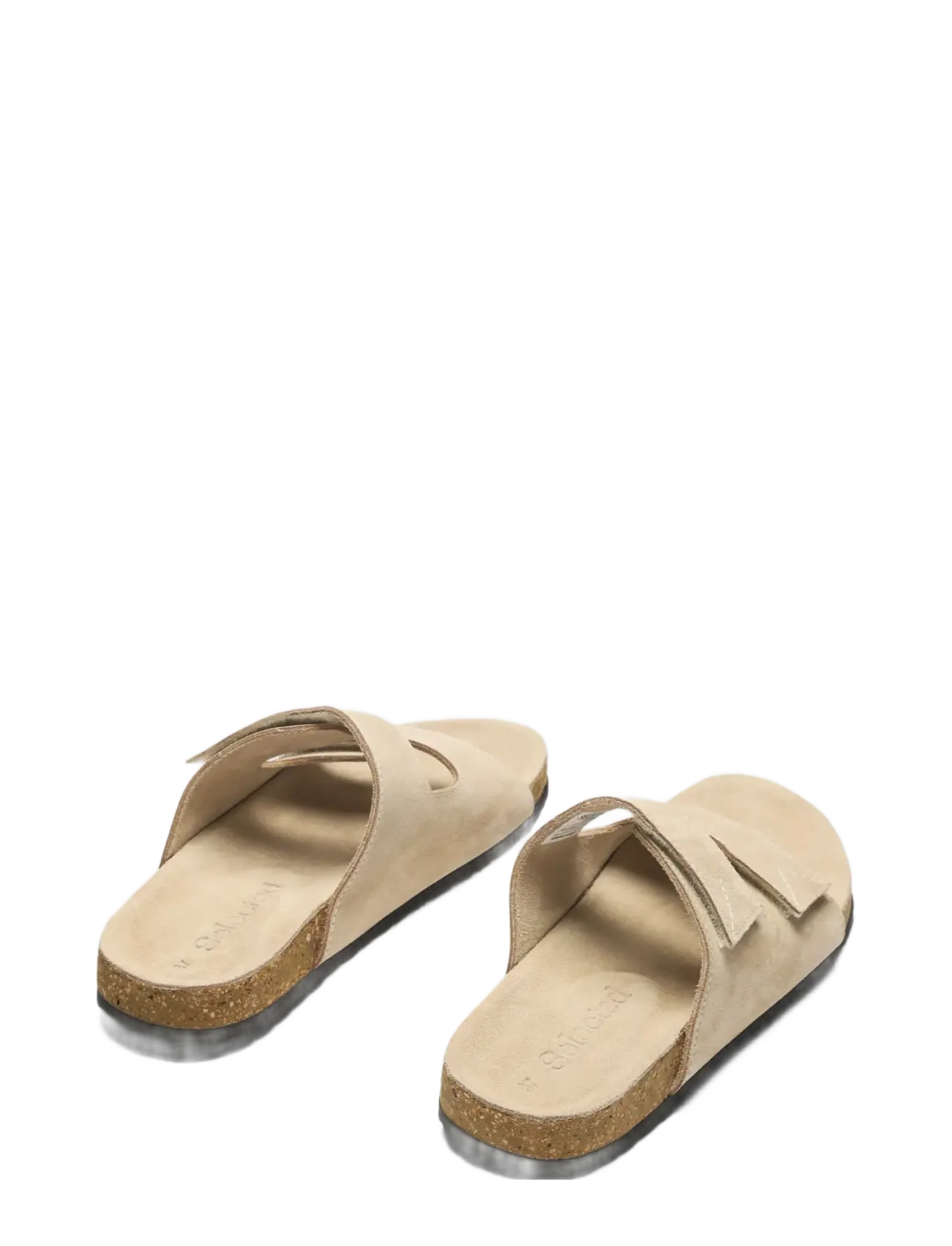 Selected - SLFBETSY SUEDE STRAP SLIDER - sandales plates - sand - 1