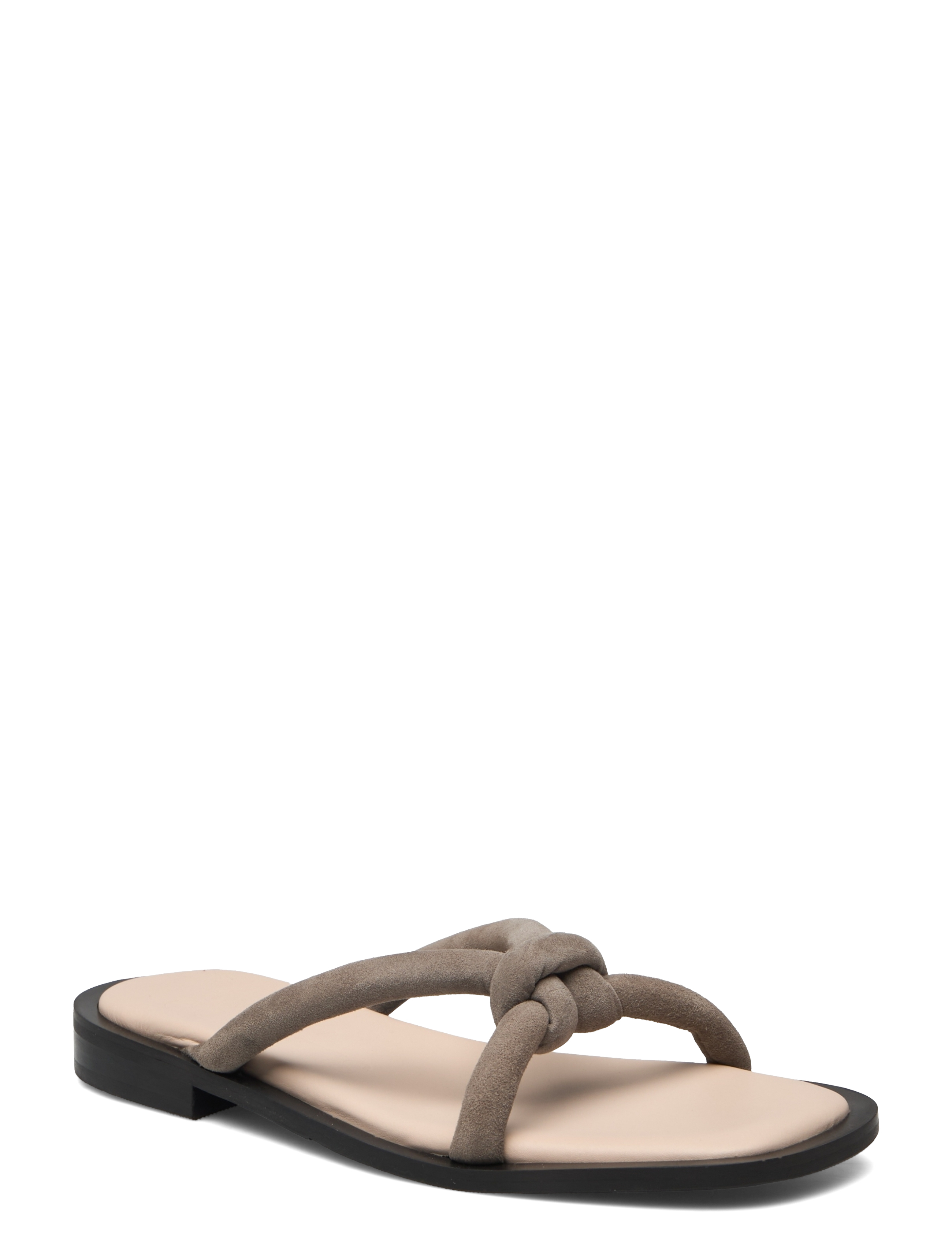 Selected SLFSARA PADDED SUEDE SLIDER - Sandaalid - DEMITASSE / brown