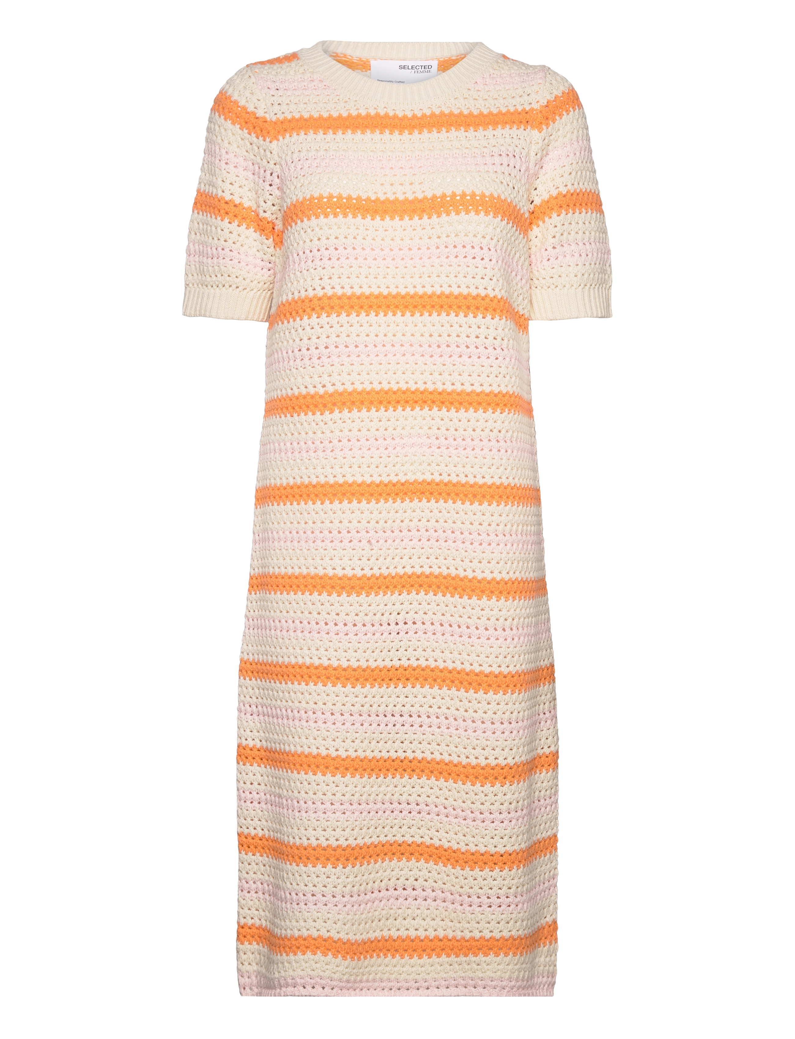 SELECTED Slfalby Ss Long Knit Kleid Patterned - XS - Damen