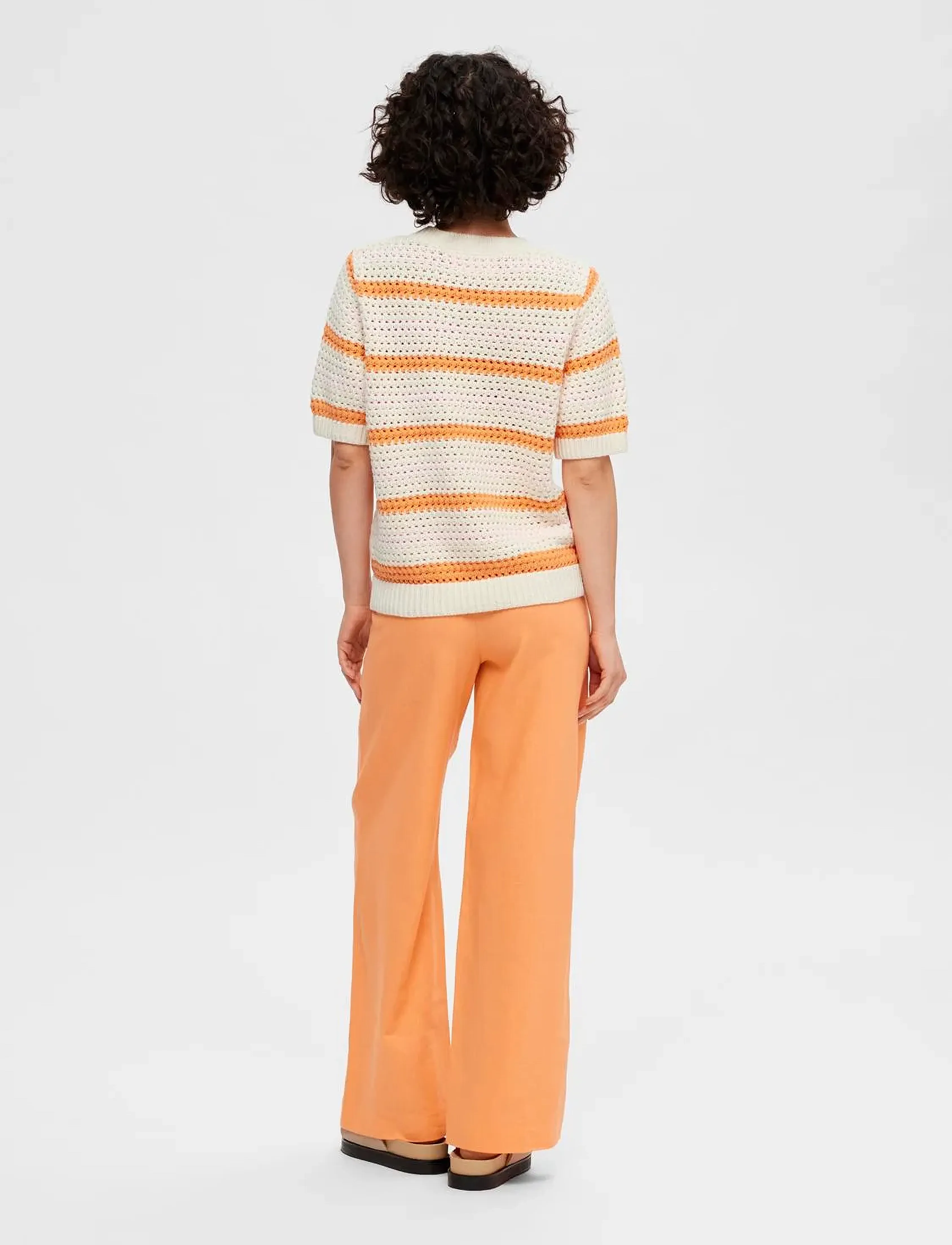 Selected - SLFALBY SS KNIT O-NECK - trøjer - birch - 3