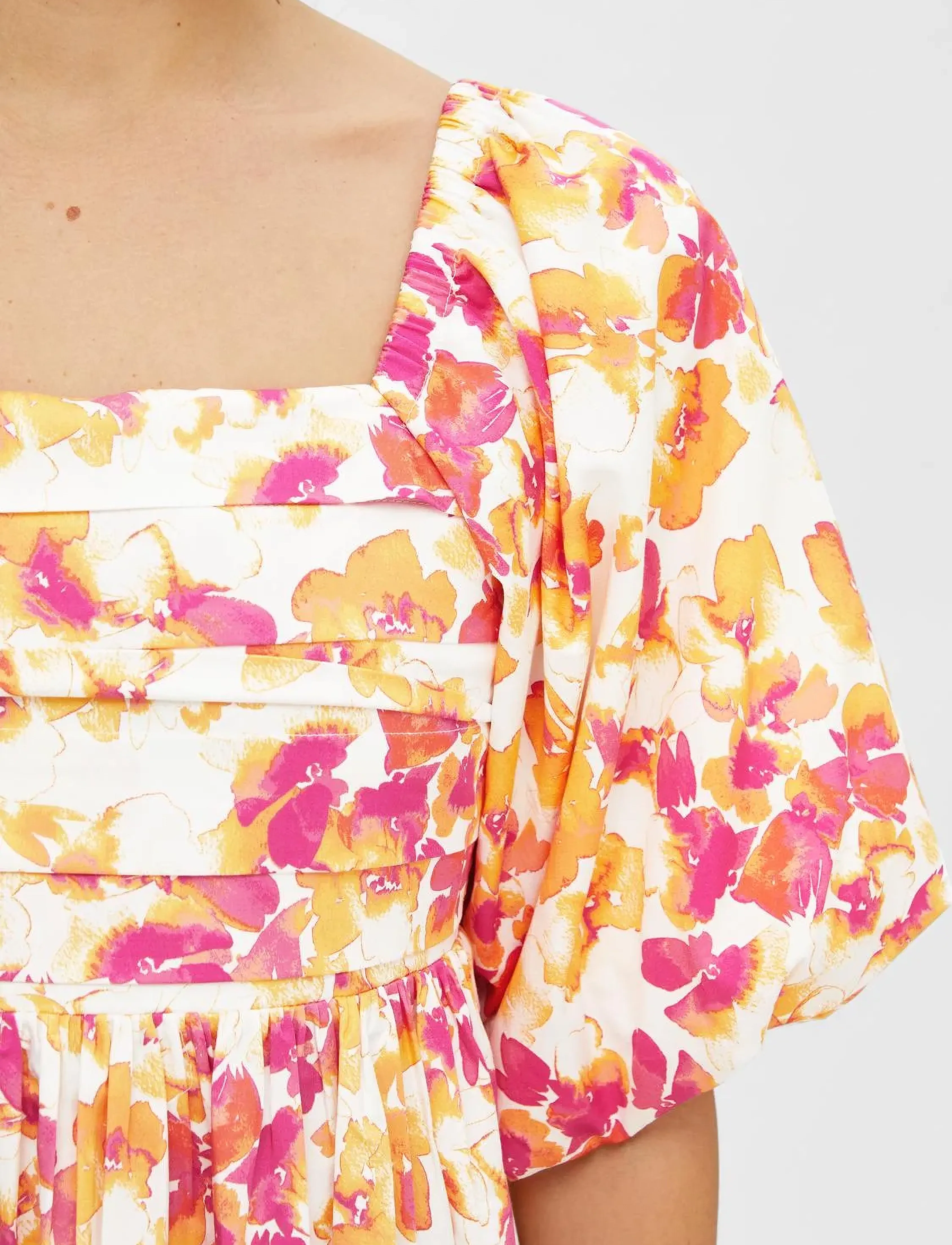 Selected - SLFDORITA 2/4 AOP SHORT DRESS B - sommerkleider - papaya - 5