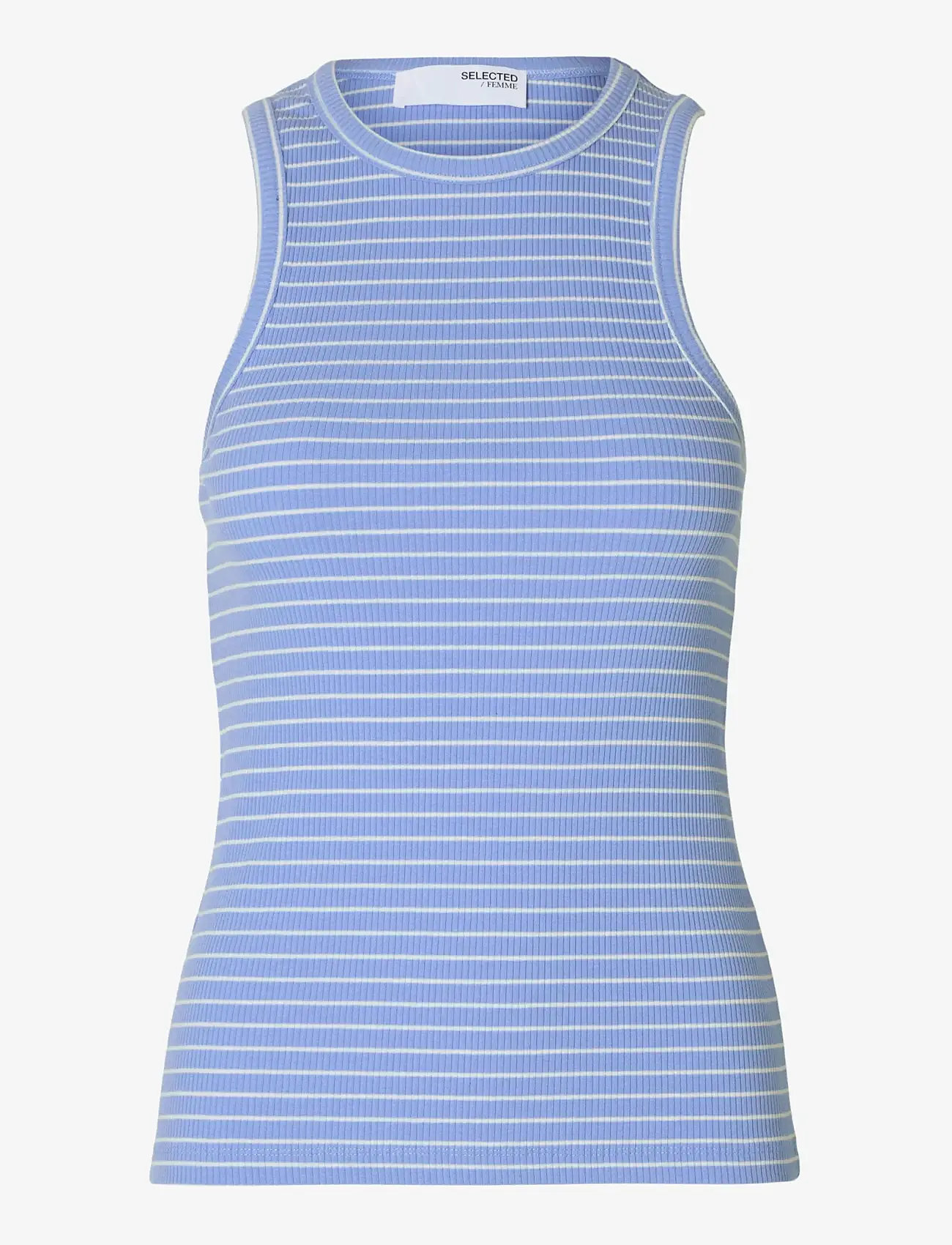 Selected - SLFANNA O-NECK STRIPED TANK TOP NOOS - tanktops - cornflower blue - 1