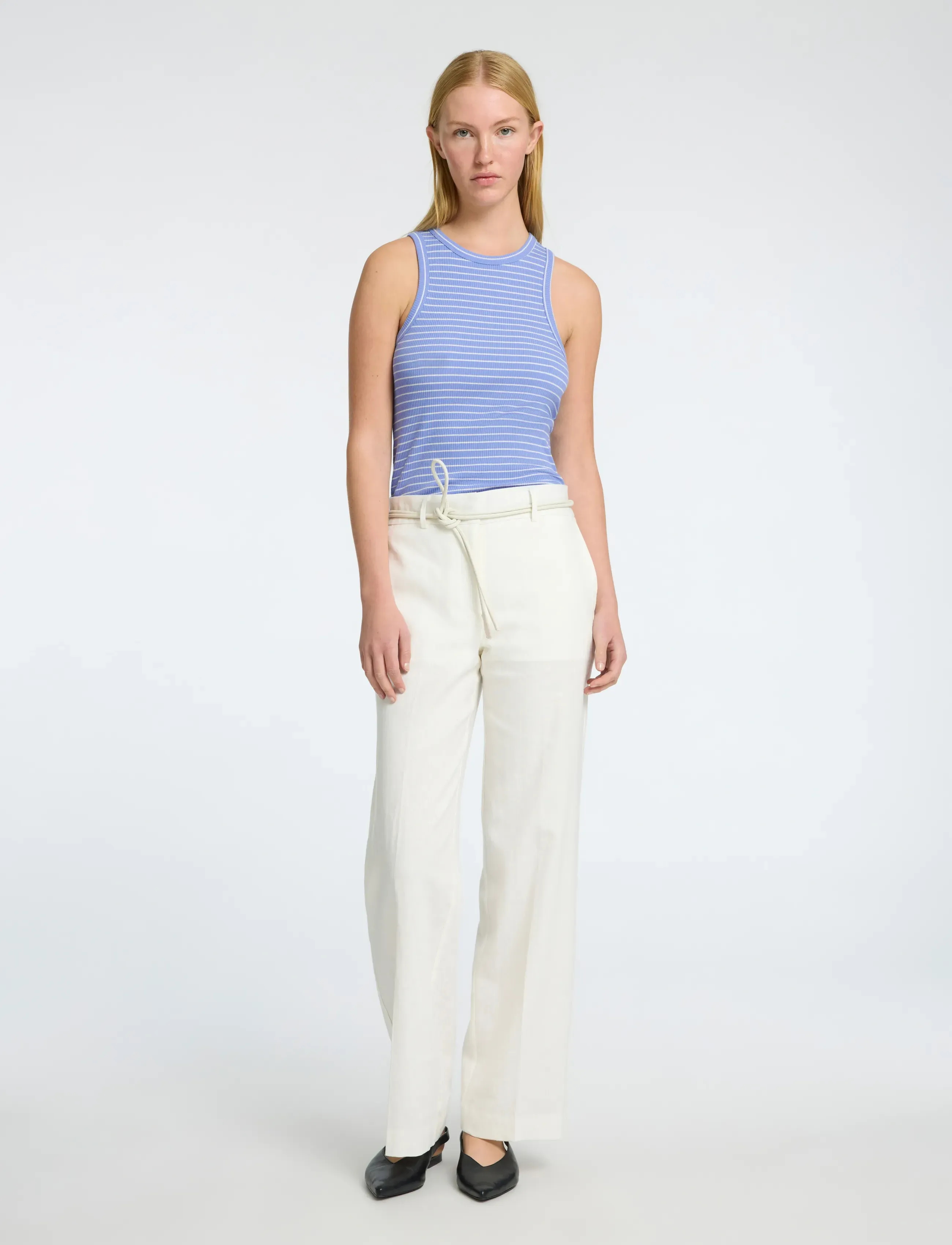 Selected - SLFANNA O-NECK STRIPED TANK TOP NOOS - hauts sans manches - cornflower blue - 4