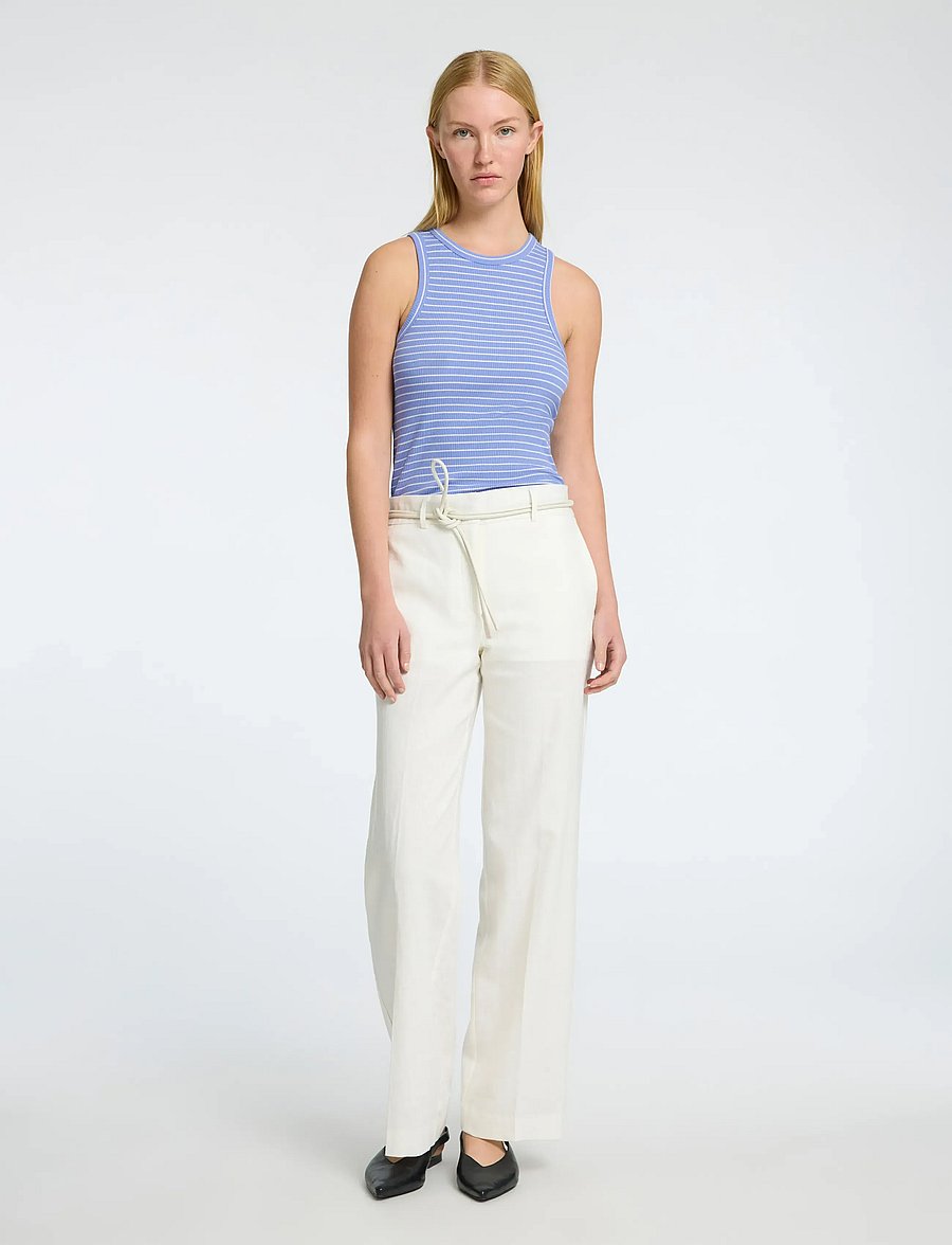 Selected - SLFANNA O-NECK STRIPED TANK TOP NOOS - sleeveless tops - cornflower blue - 4