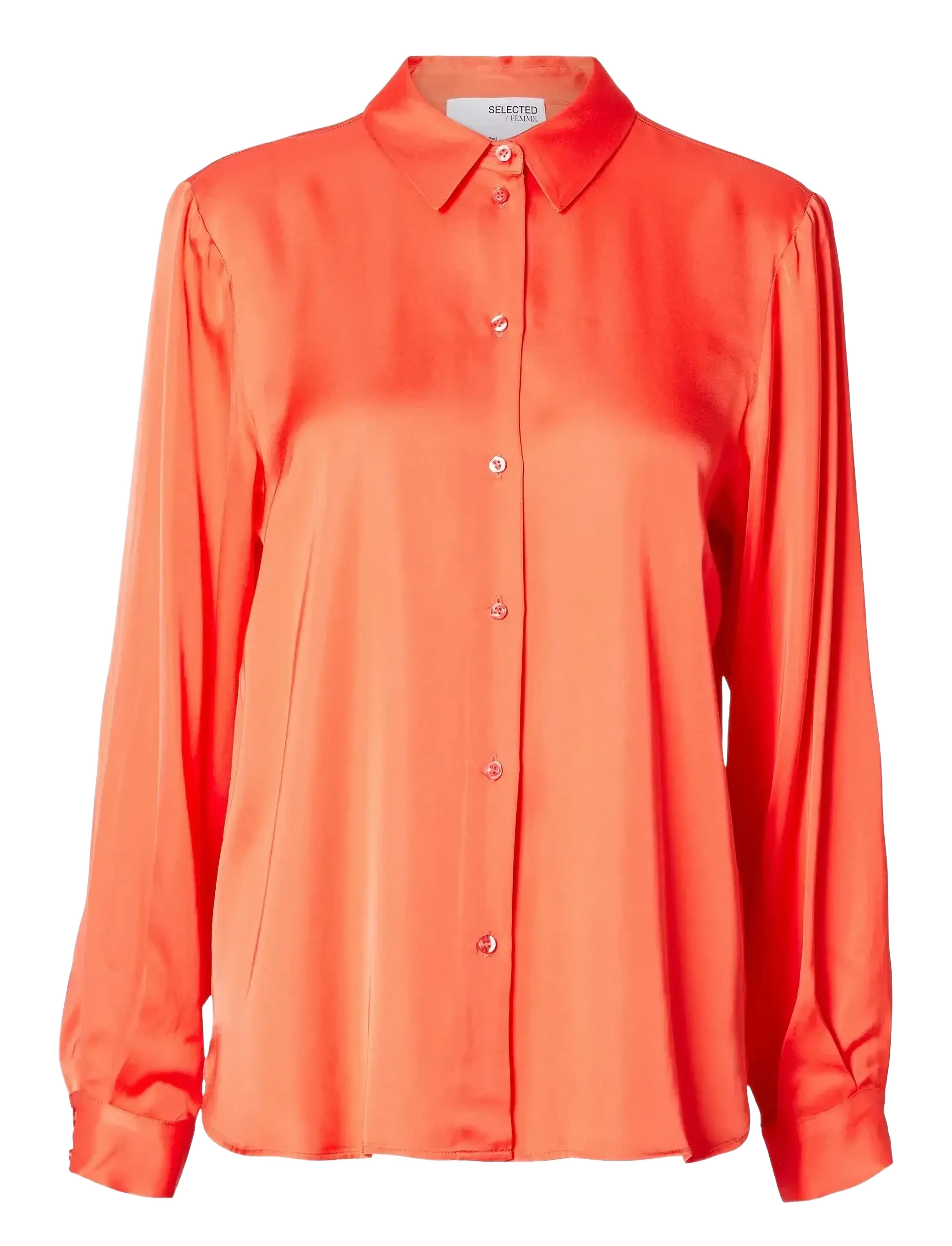Selected SLFFRANZISKA LS SATIN SHIRT B - Riided - EMBERGLOW / pink/rose