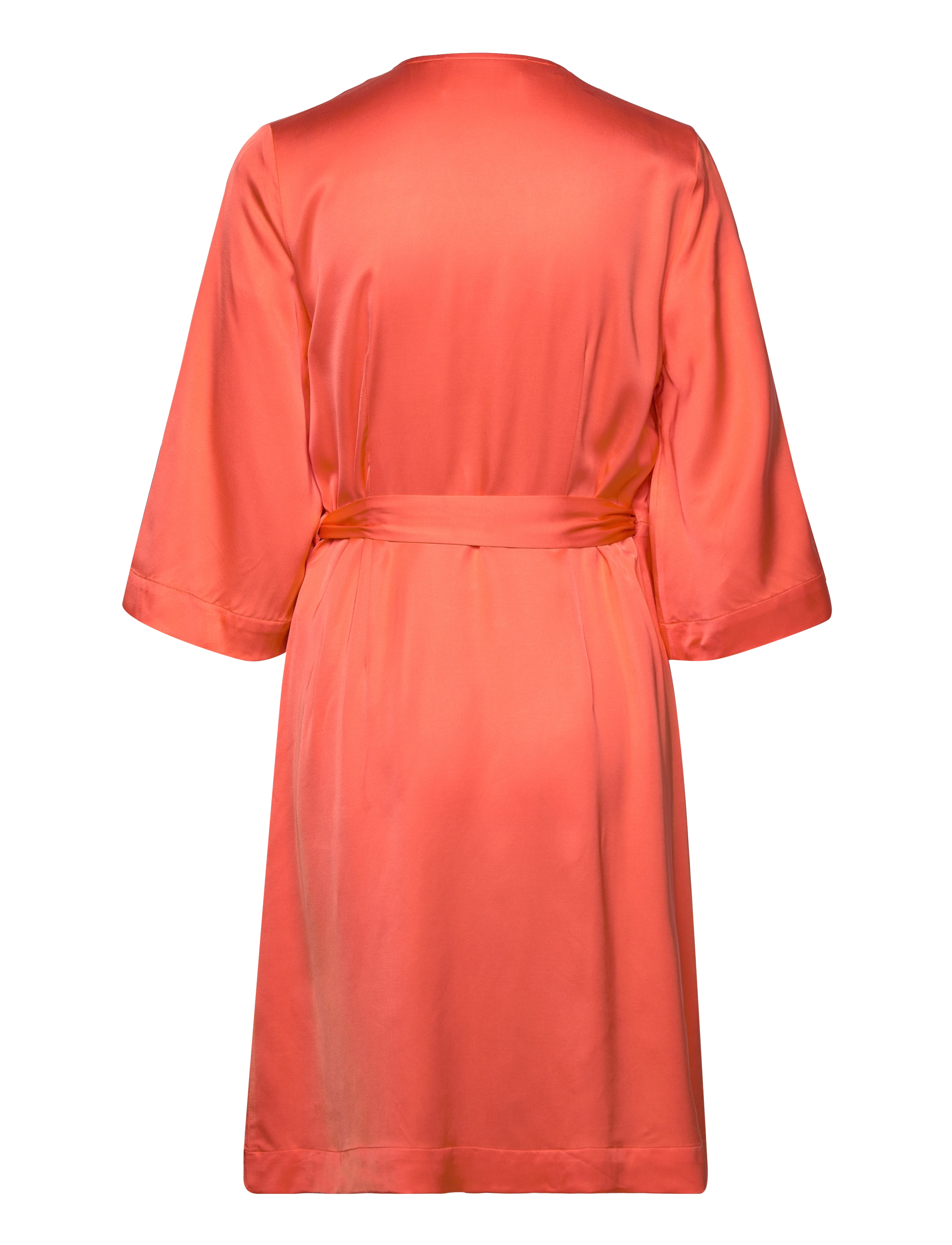 Selected - SLFFRANZISKA 3/4 SHORT SATIN WRAP DRESS - slå-om-kjoler - emberglow - 2