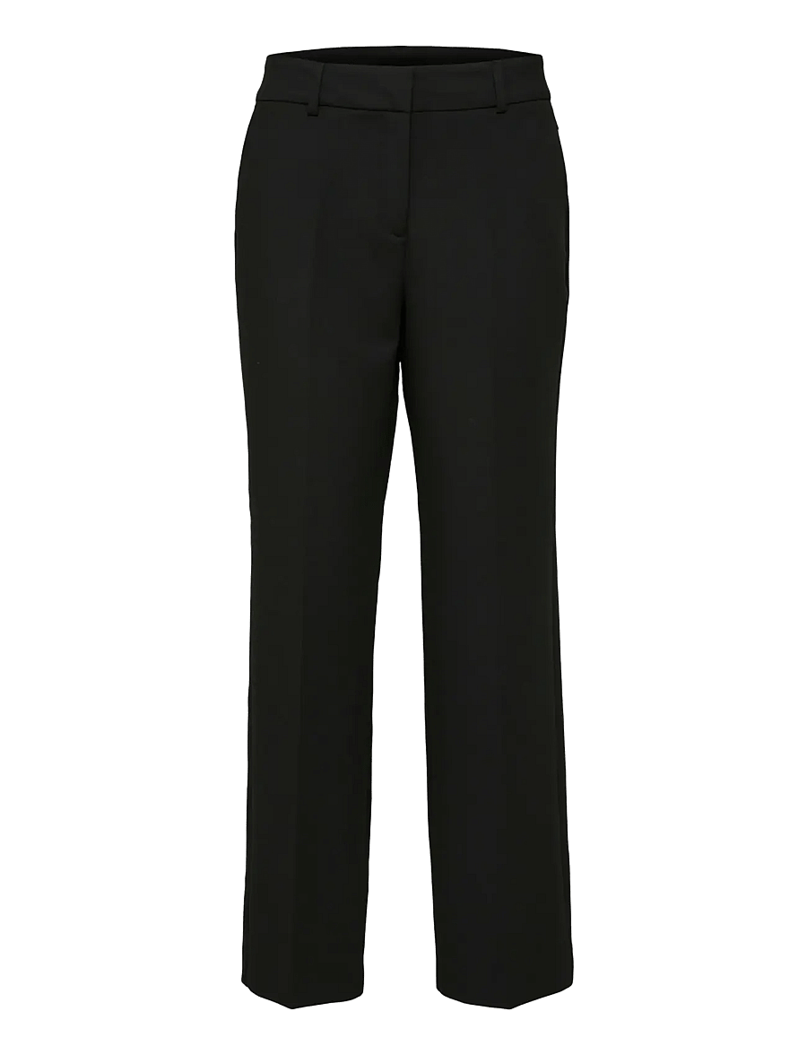 Selected - SLWRITA MW WIDE PANT FD NOOS - hosen mit weitem bein - black - 1