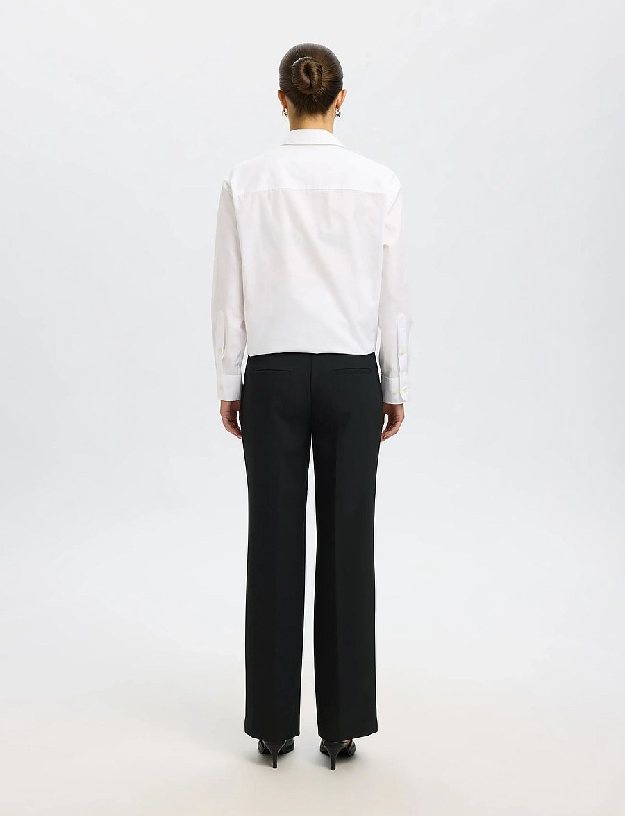 Selected - SLWRITA MW WIDE PANT FD NOOS - hosen mit weitem bein - black - 2
