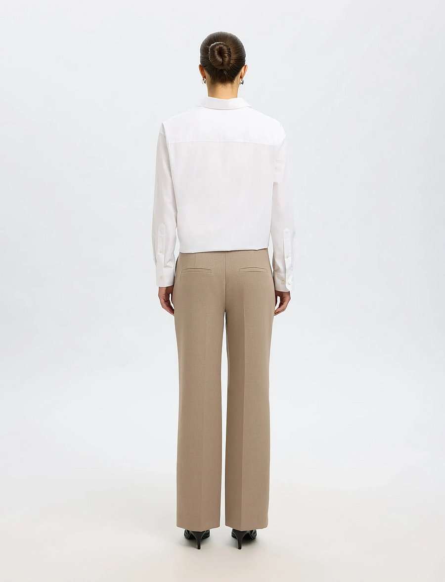 Selected - SLFRITA MW WIDE PANT CAMEL MLG N NOOS - pantalons habillés - camel - 2