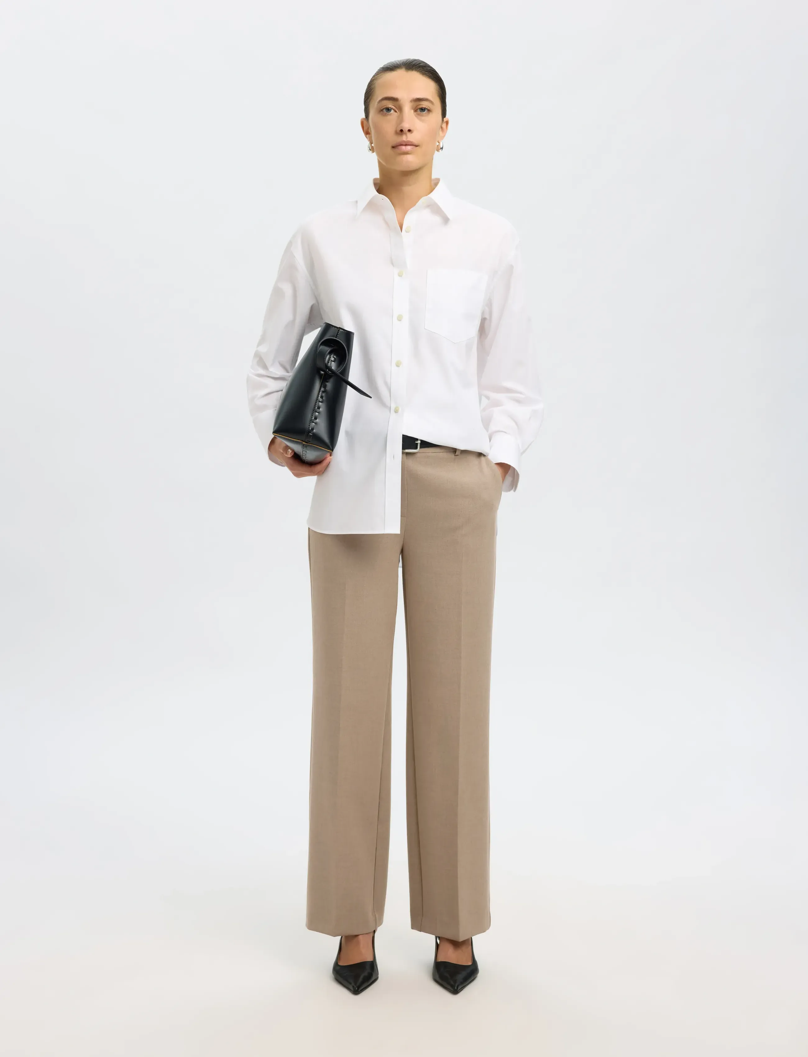 SELECTED Slfrita Mw Wide Pant Camel Mlg N Noos kostymbyxor dam – bild 3