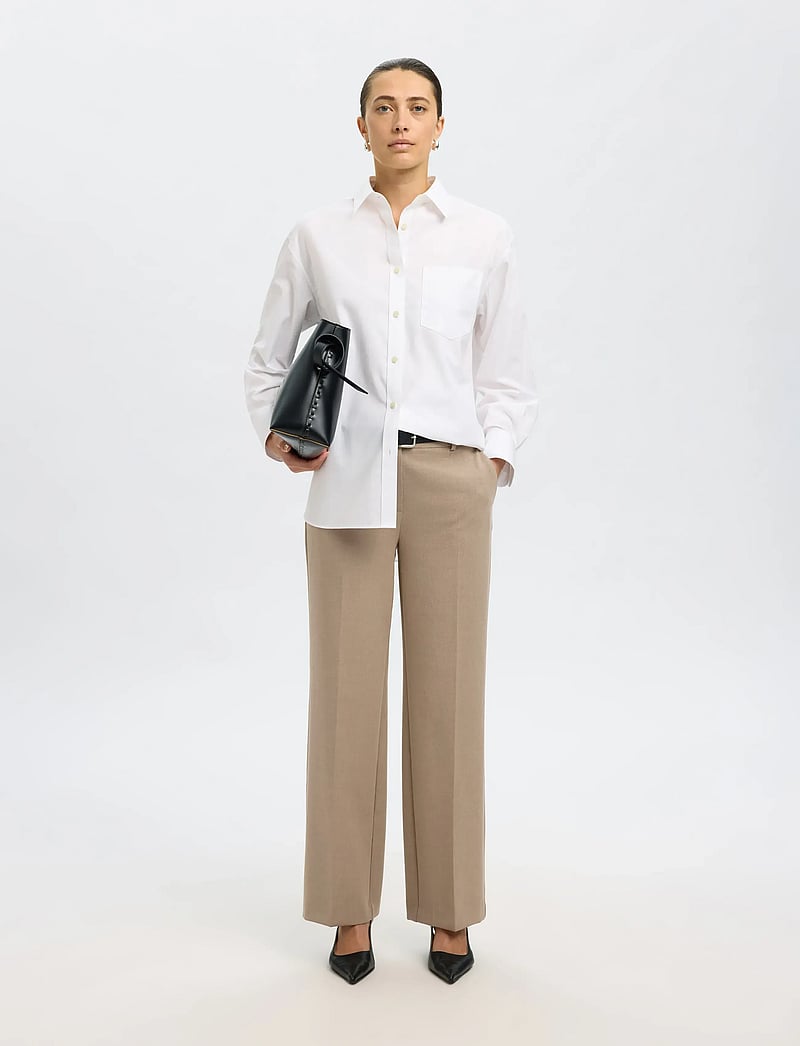 Selected - SLFRITA MW WIDE PANT CAMEL MLG N NOOS - habitbukser - camel - 3