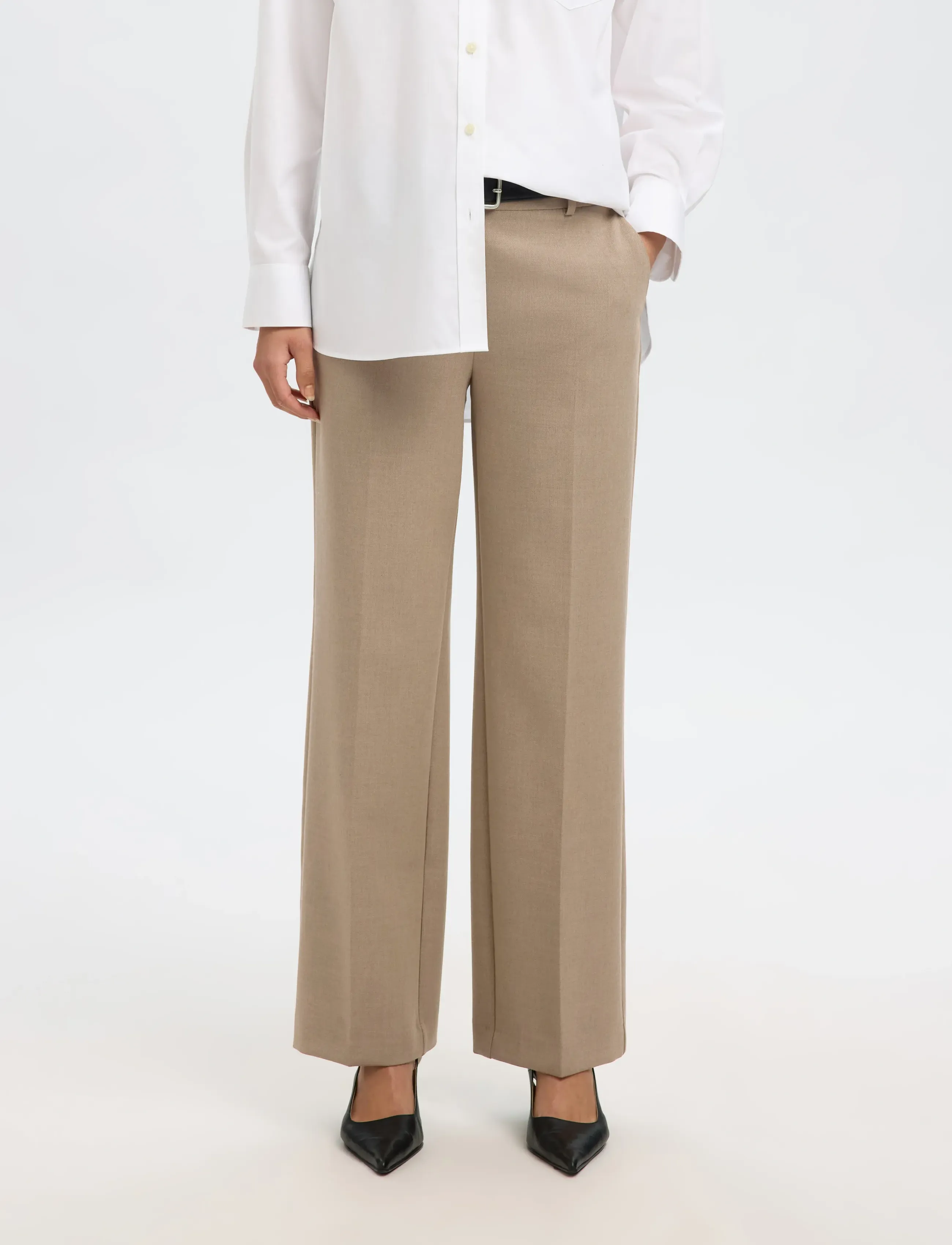 SELECTED Slfrita Mw Wide Pant Camel Mlg N Noos kostymbyxor dam – bild 4
