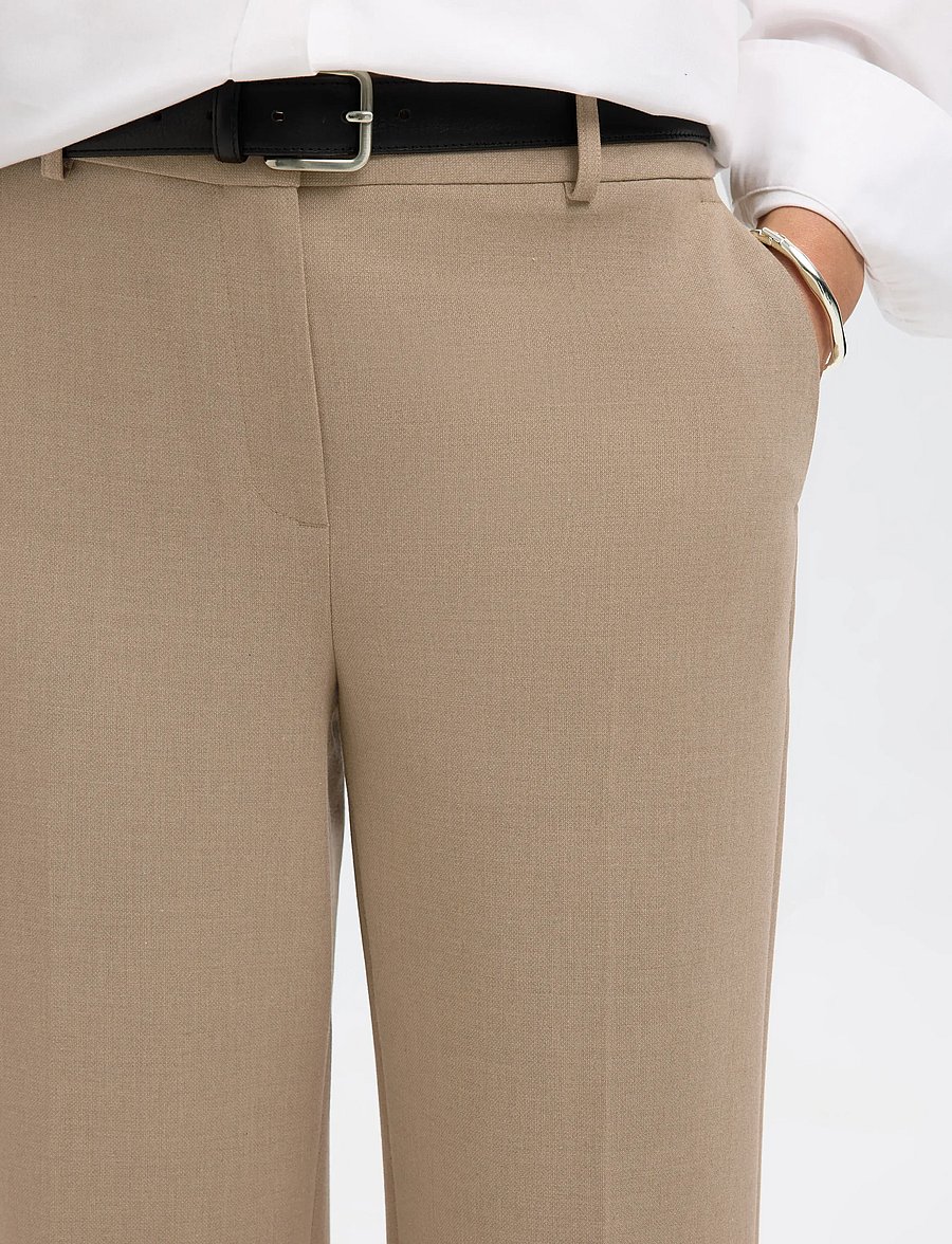 Selected - SLFRITA MW WIDE PANT CAMEL MLG N NOOS - pantalons habillés - camel - 5