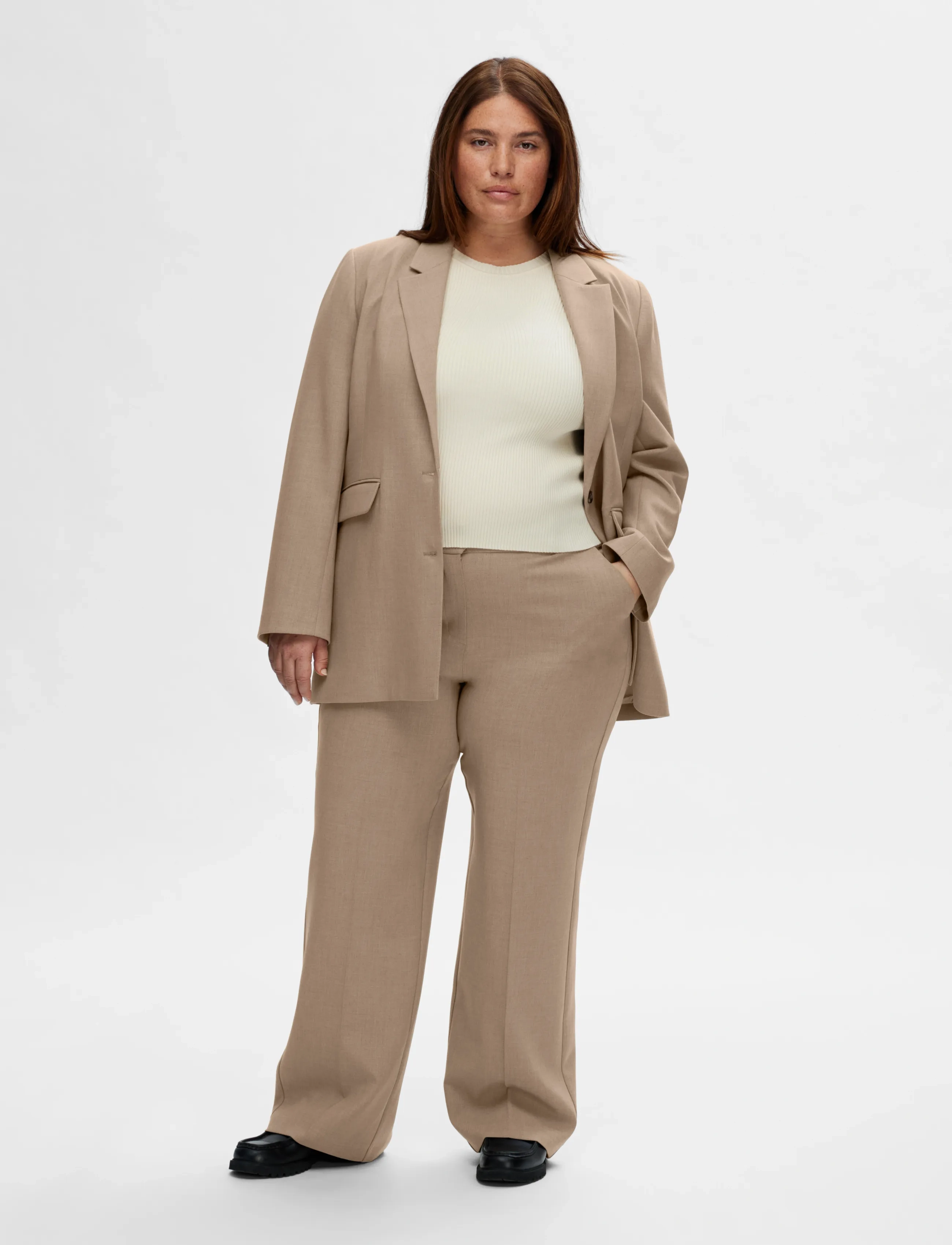 SELECTED Slfrita Mw Wide Pant Camel Mlg N Noos kostymbyxor dam – bild 7
