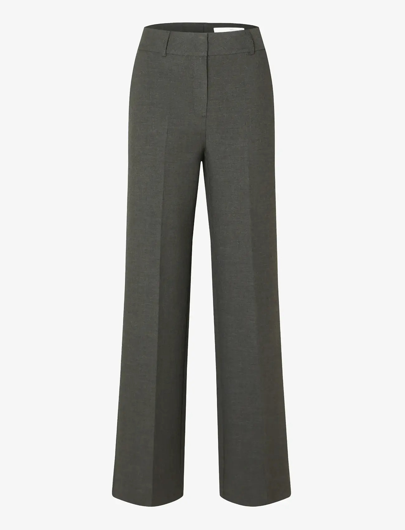 Selected - SLFRITA MW WIDE PANT DGM N NOOS - formell - dark grey melange - 1