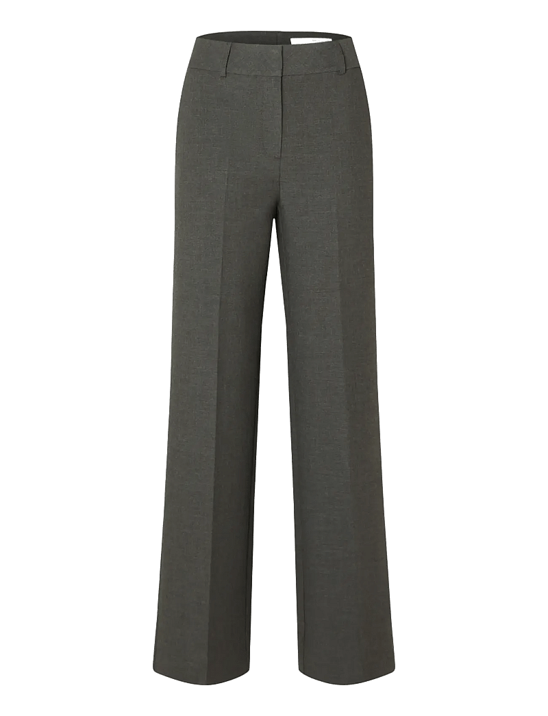 Selected - SLFRITA MW WIDE PANT DGM N NOOS - formell - dark grey melange - 1