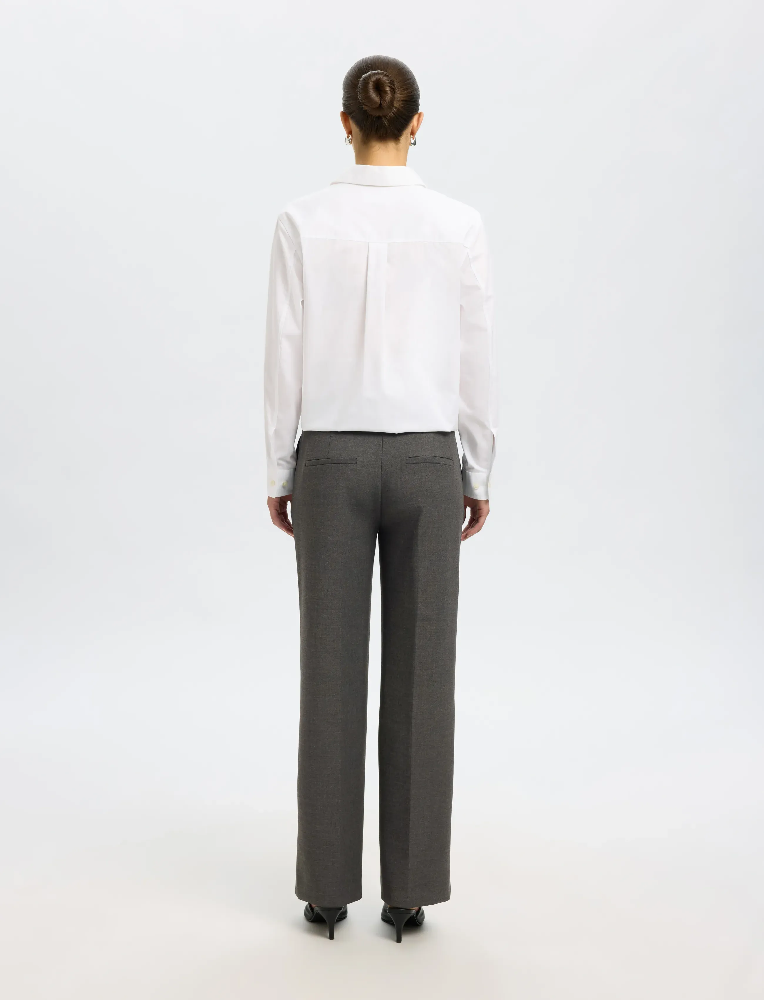 SELECTED Slfrita Mw Wide Pant Dgm N Noos kostymbyxor dam – bild 2