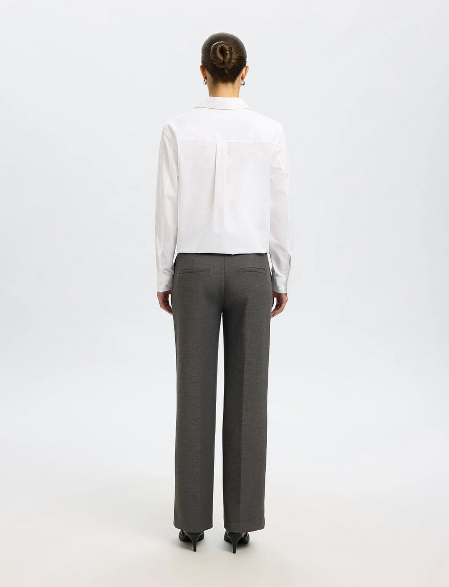 Selected - SLFRITA MW WIDE PANT DGM N NOOS - habitbukser - dark grey melange - 2