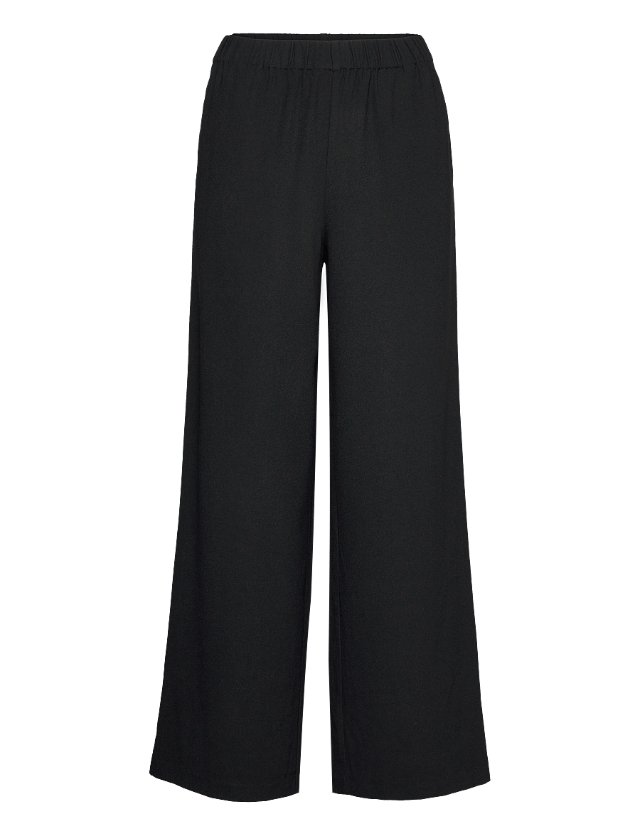 Selected - SLFTINNI-RELAXED MW WIDE PANT N NOOS - hosen mit weitem bein - black - 1