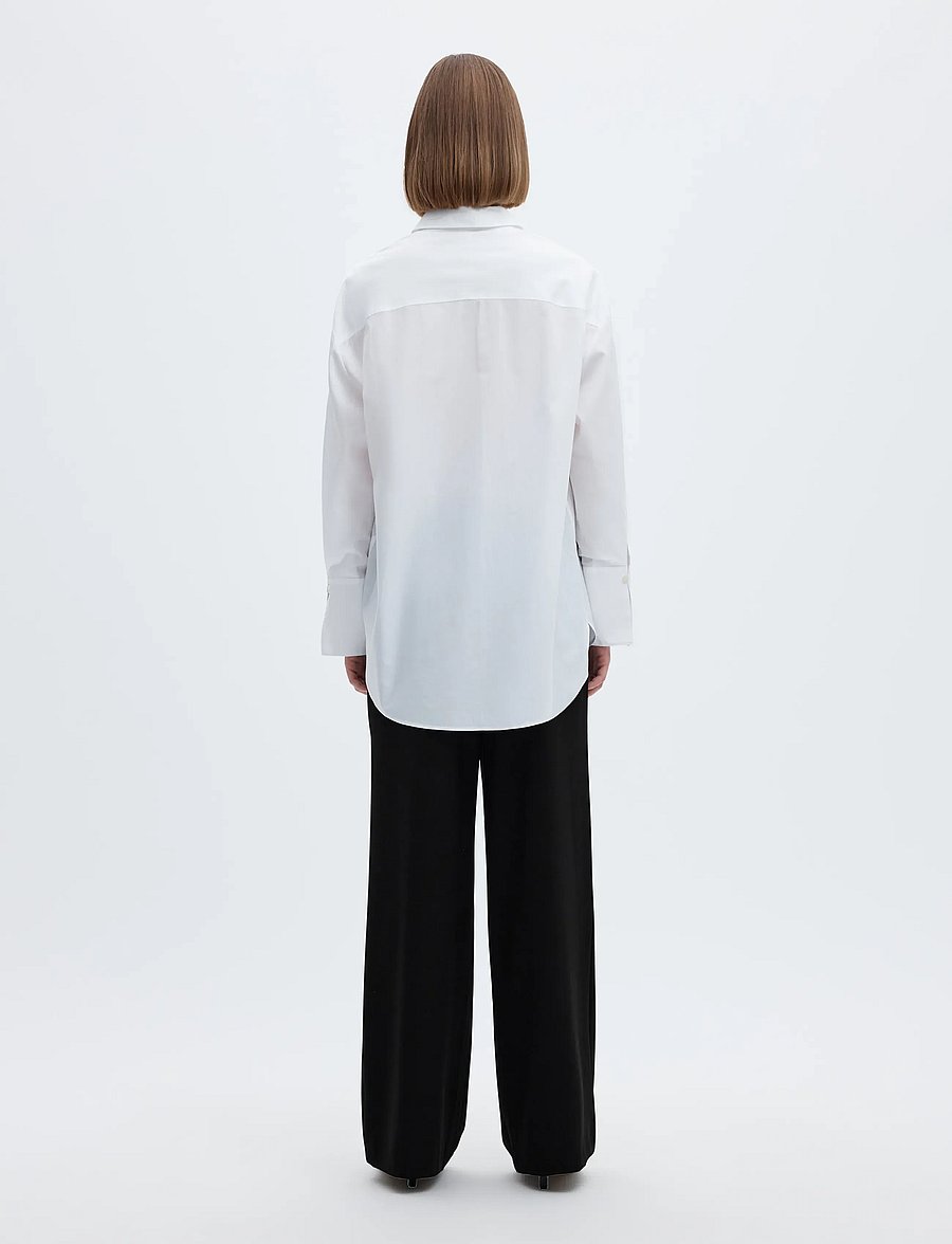 Selected - SLFTINNI-RELAXED MW WIDE PANT N NOOS - bukser med brede ben - black - 3