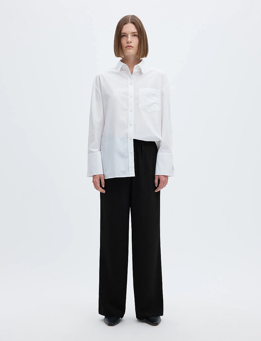 Selected - SLFTINNI-RELAXED MW WIDE PANT N NOOS - bukser med brede ben - black - 4