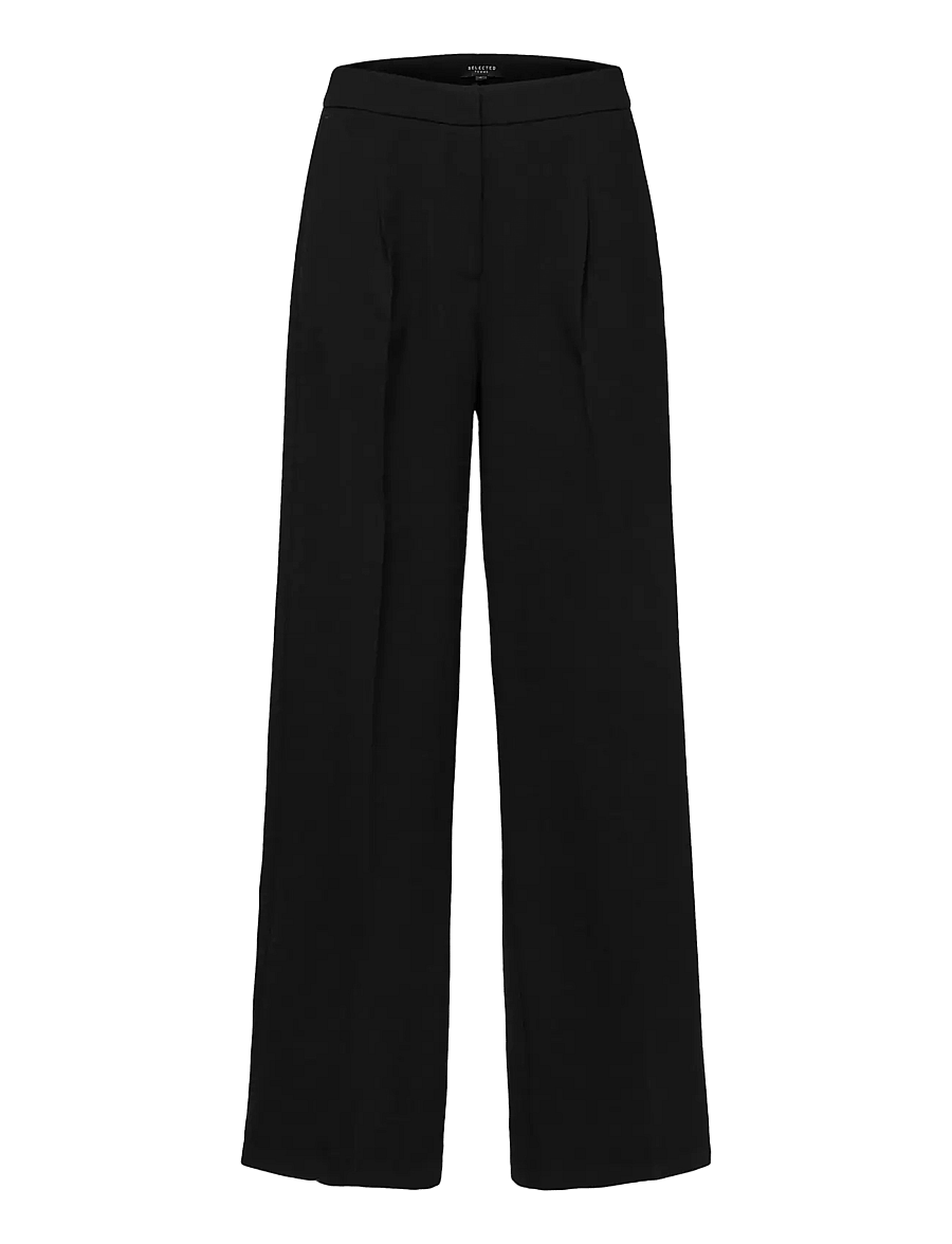 Selected - SLFTINNI MW WIDE PANT N NOOS - anzugshosen - black - 1