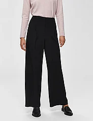 Selected Femme - SLFTINNI MW WIDE PANT N NOOS - tailored trousers - black - 1