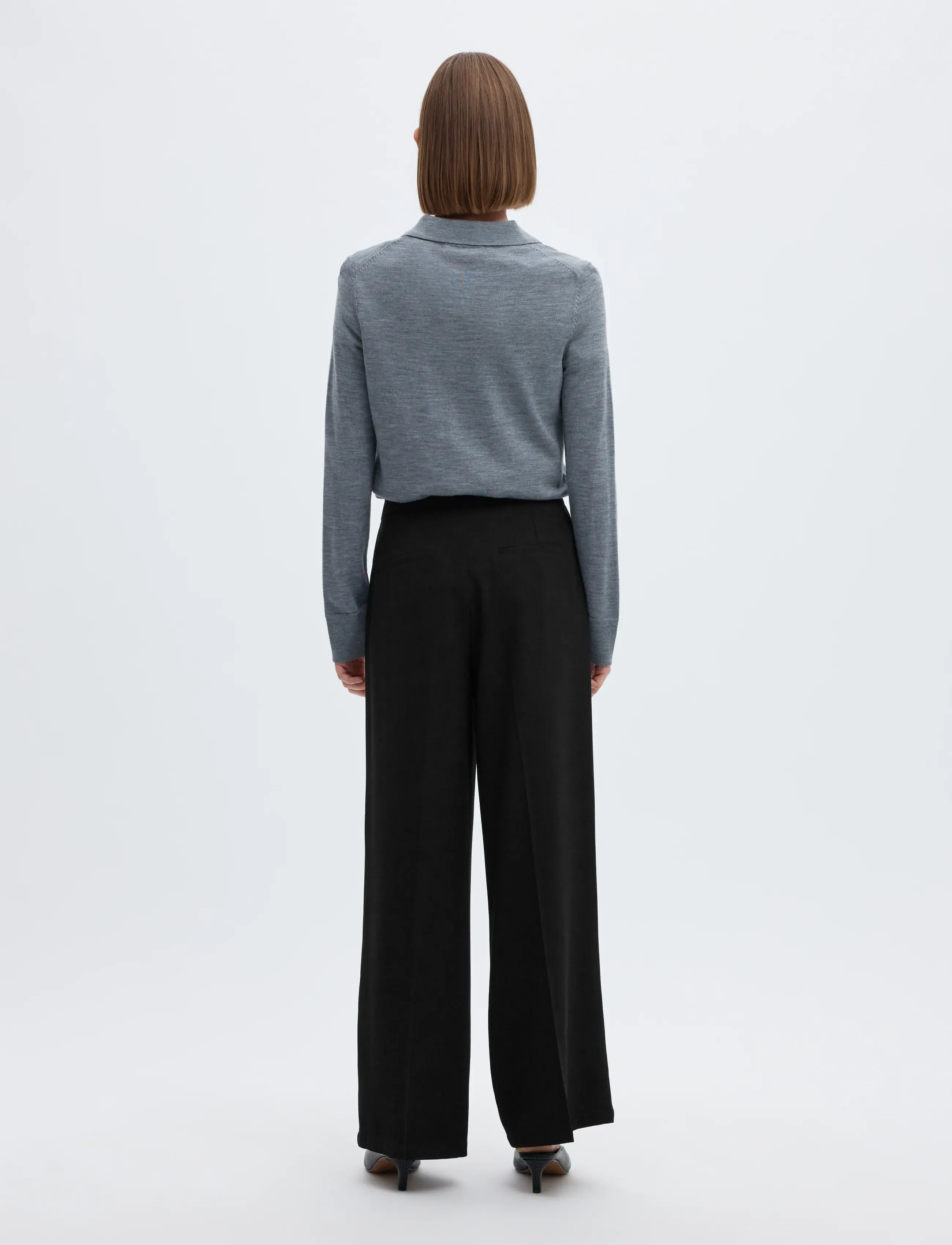 Selected - SLFTINNI MW WIDE PANT N NOOS - pidulikud püksid - black - 2