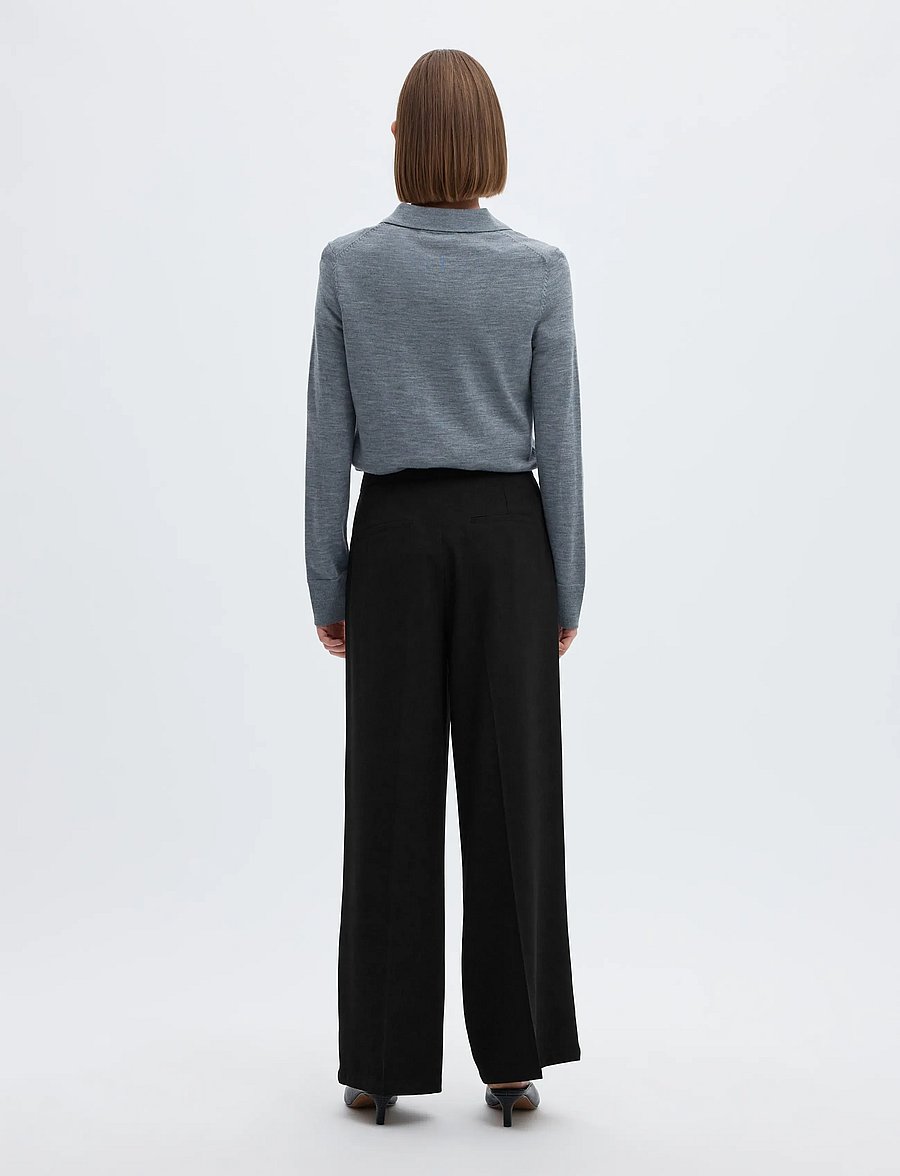 Selected - SLFTINNI MW WIDE PANT N NOOS - pidulikud püksid - black - 2