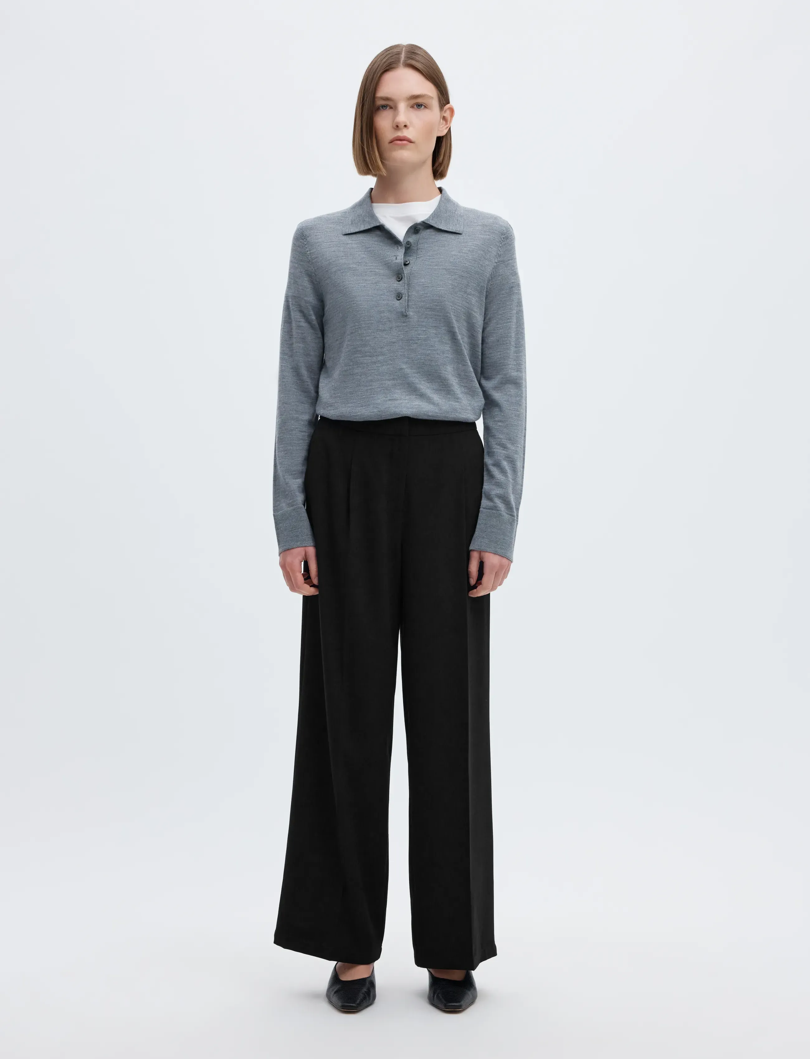 Selected - SLFTINNI MW WIDE PANT N NOOS - pidulikud püksid - black - 3