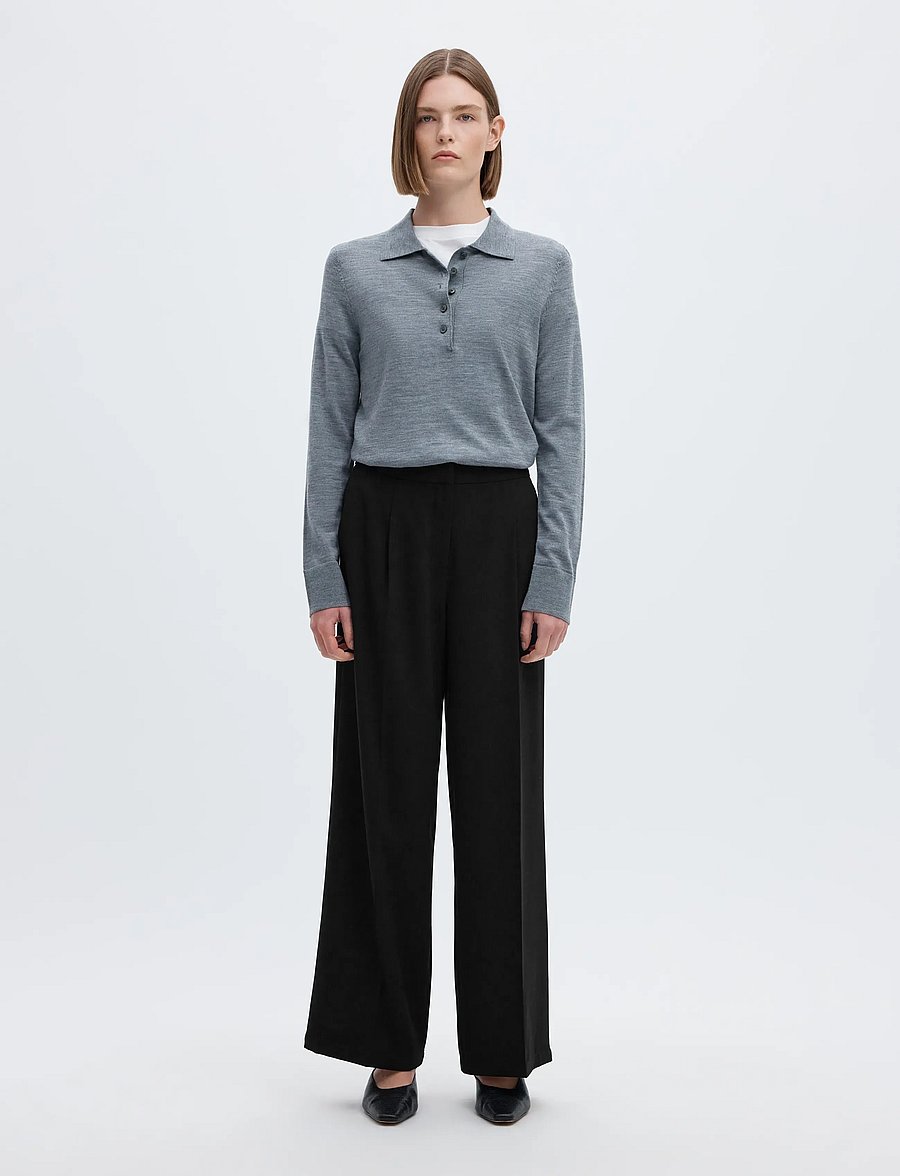 Selected - SLFTINNI MW WIDE PANT N NOOS - pidulikud püksid - black - 3