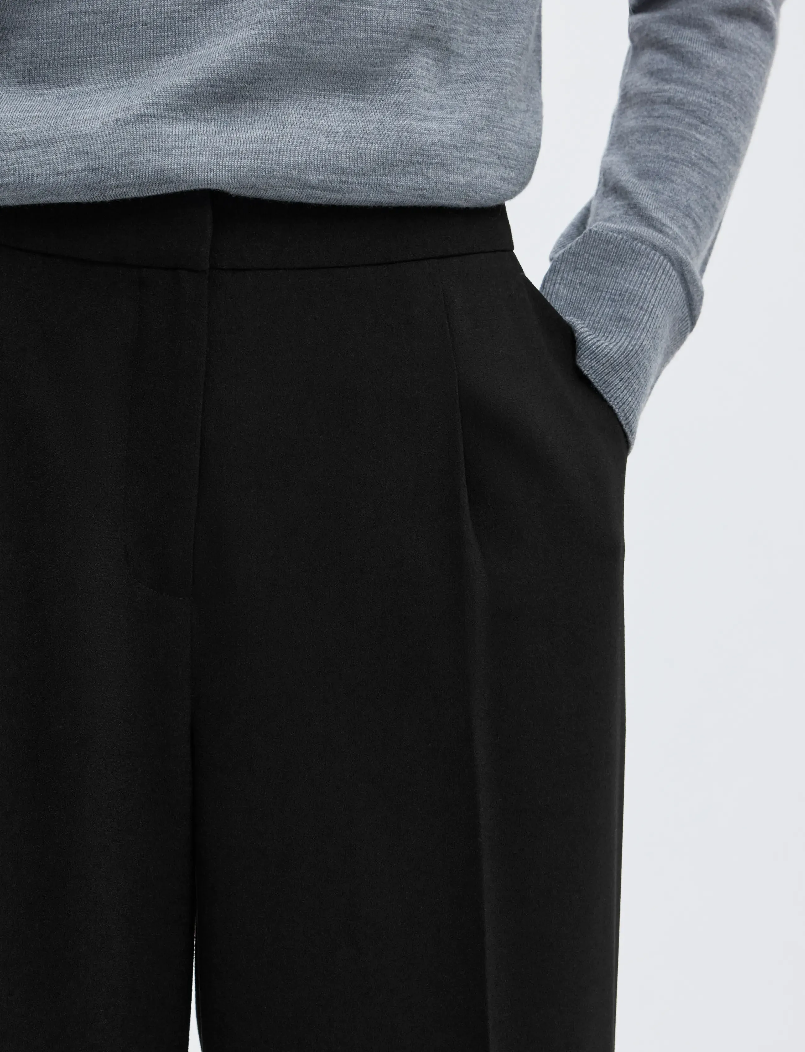 Selected - SLFTINNI MW WIDE PANT N NOOS - pidulikud püksid - black - 4