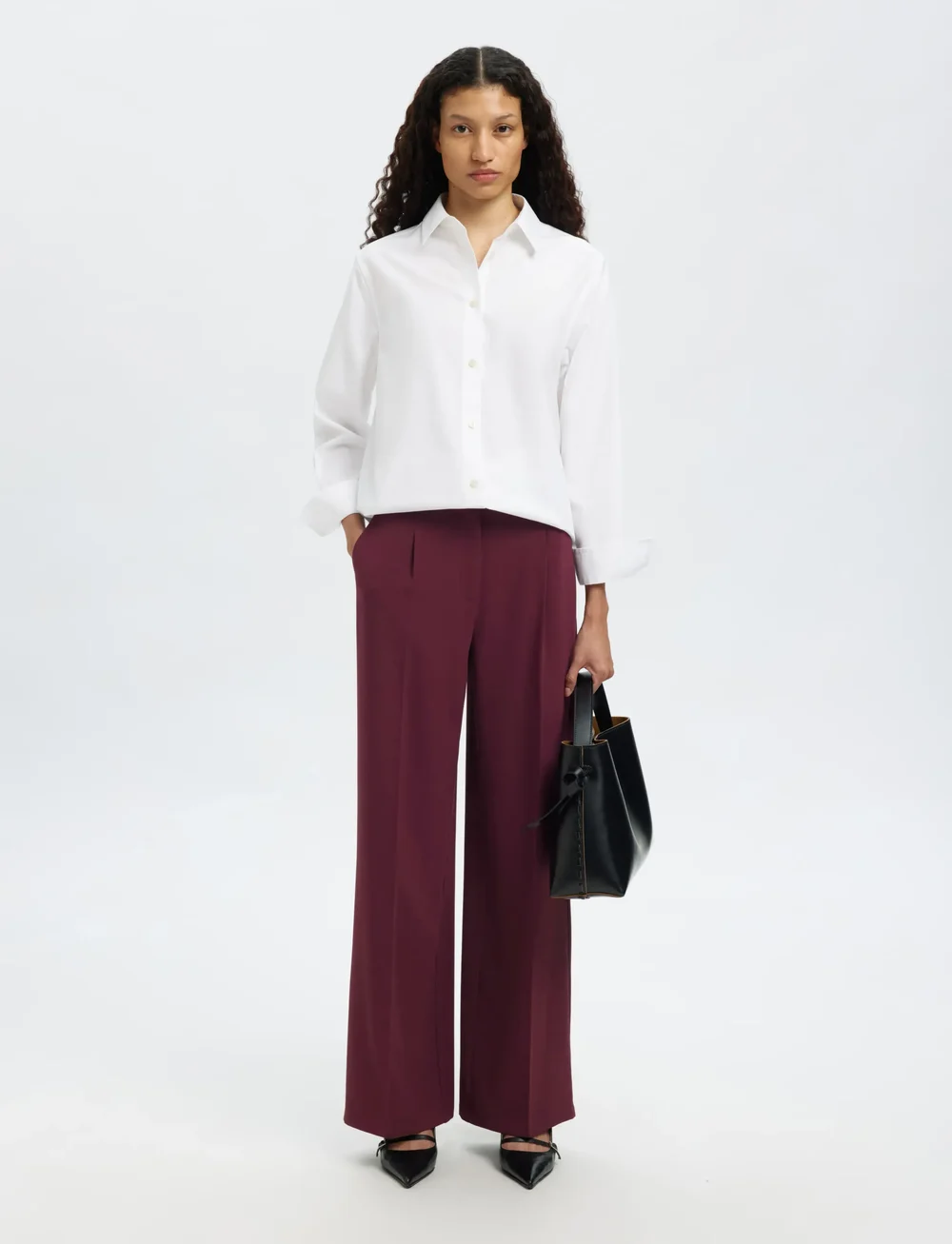 Selected - SLFTINNI MW WIDE PANT N NOOS - habitbukser - fig - 5