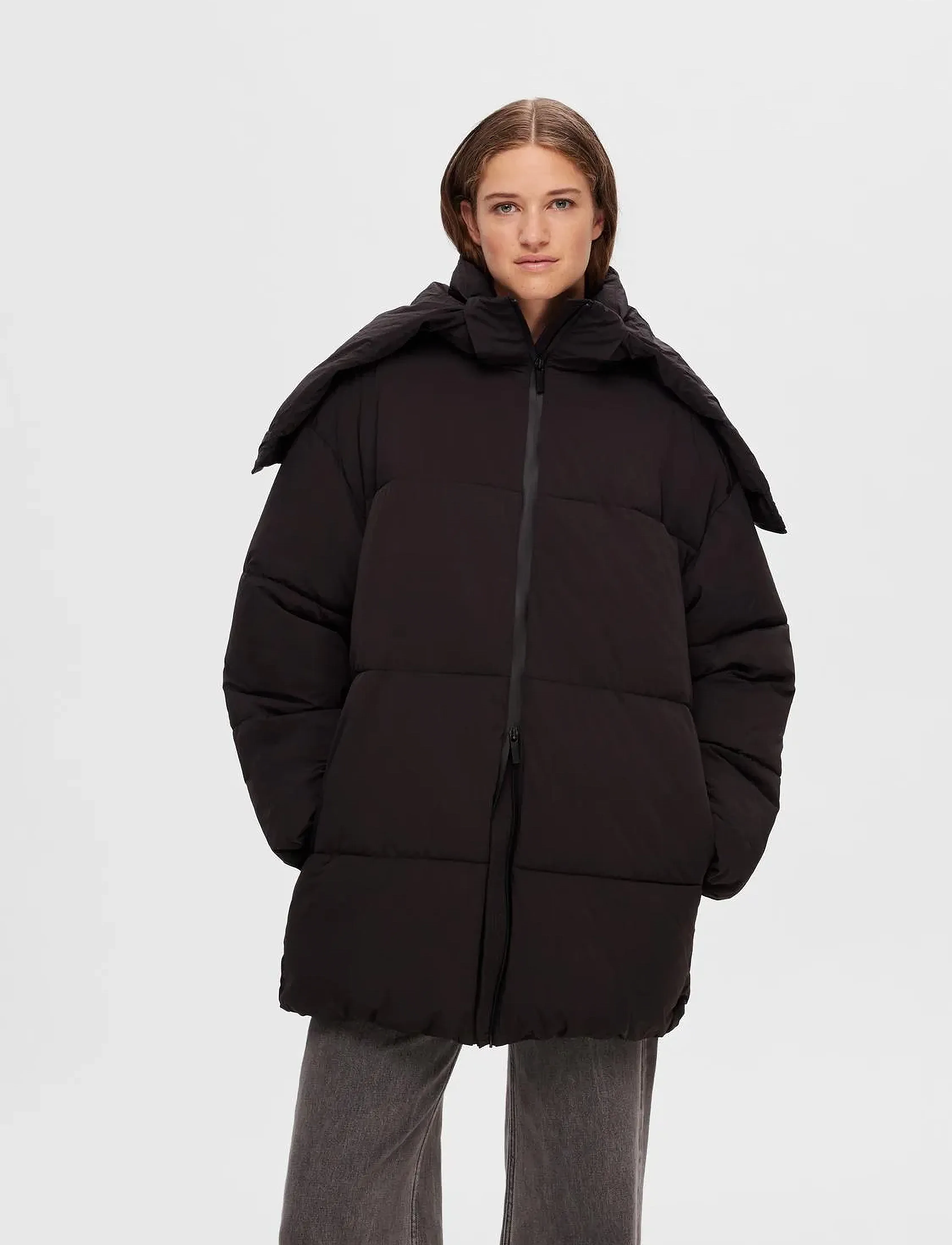 Selected - SLFFRAYA PUFFER JACKET B - overtøj - black - 4